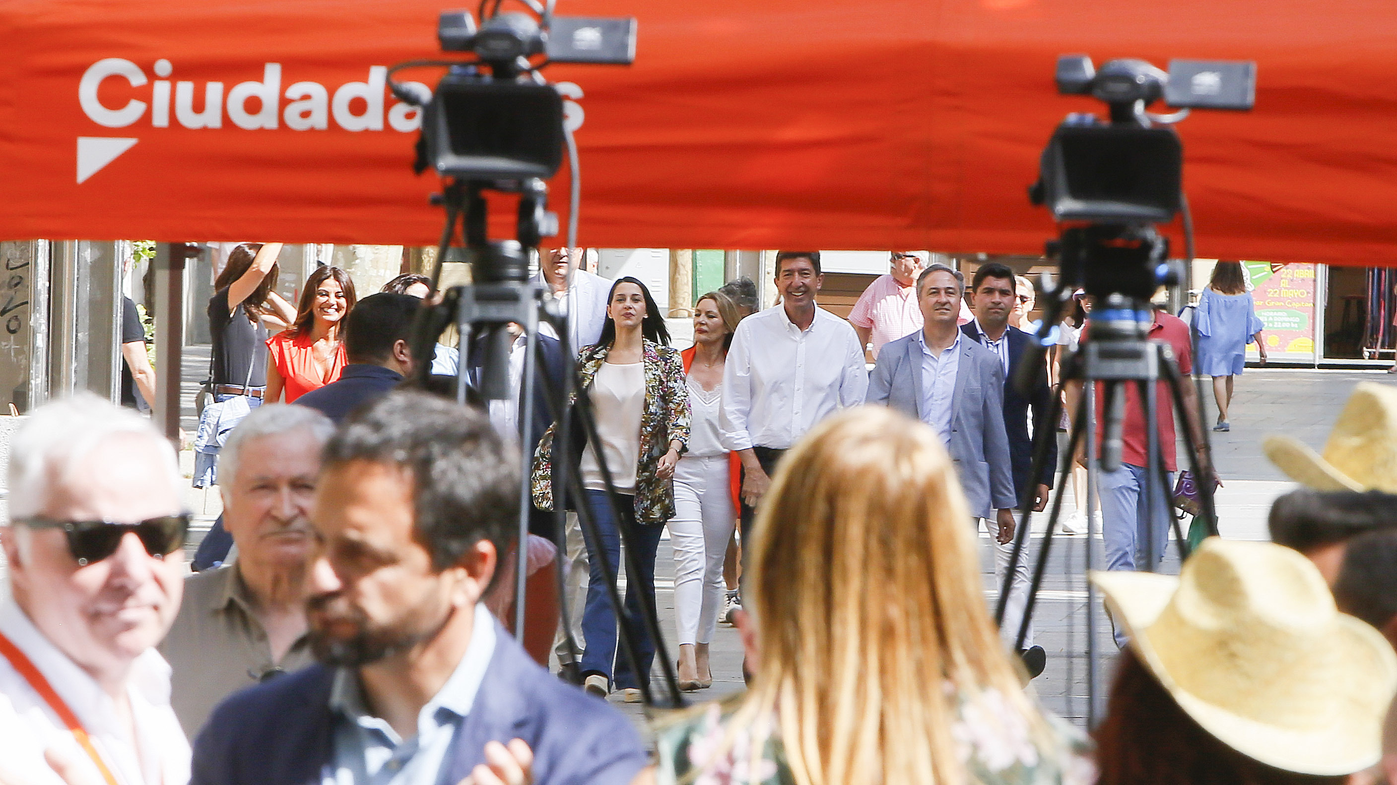 Inés Arrimadas y Juan Marín, ex líder de Cs en Andalucía, en un acto electoral el pasado mes de mayo.