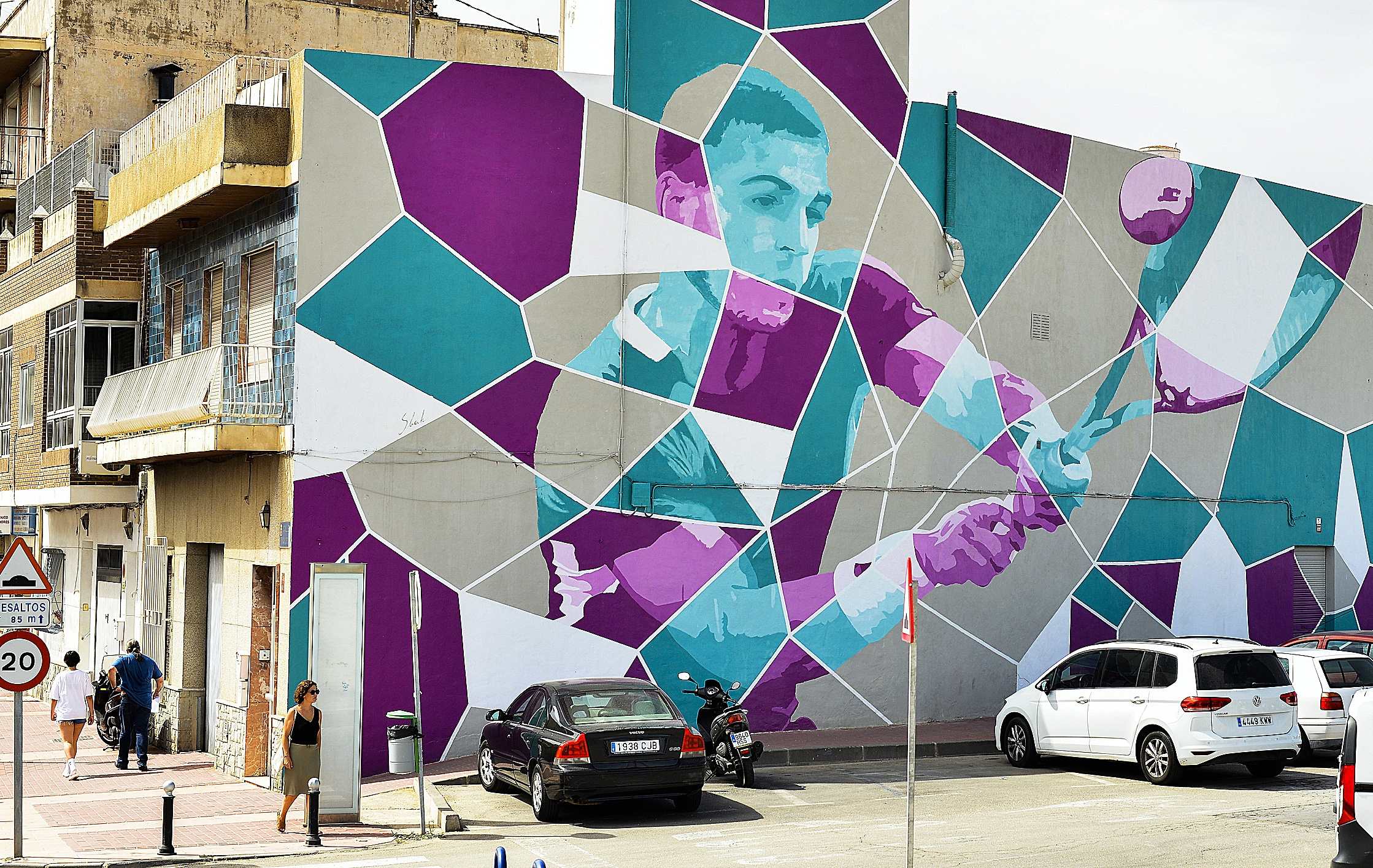 El mural de 400 metros con que Murcia homenaje al tenista a la entrada de El Palmar.