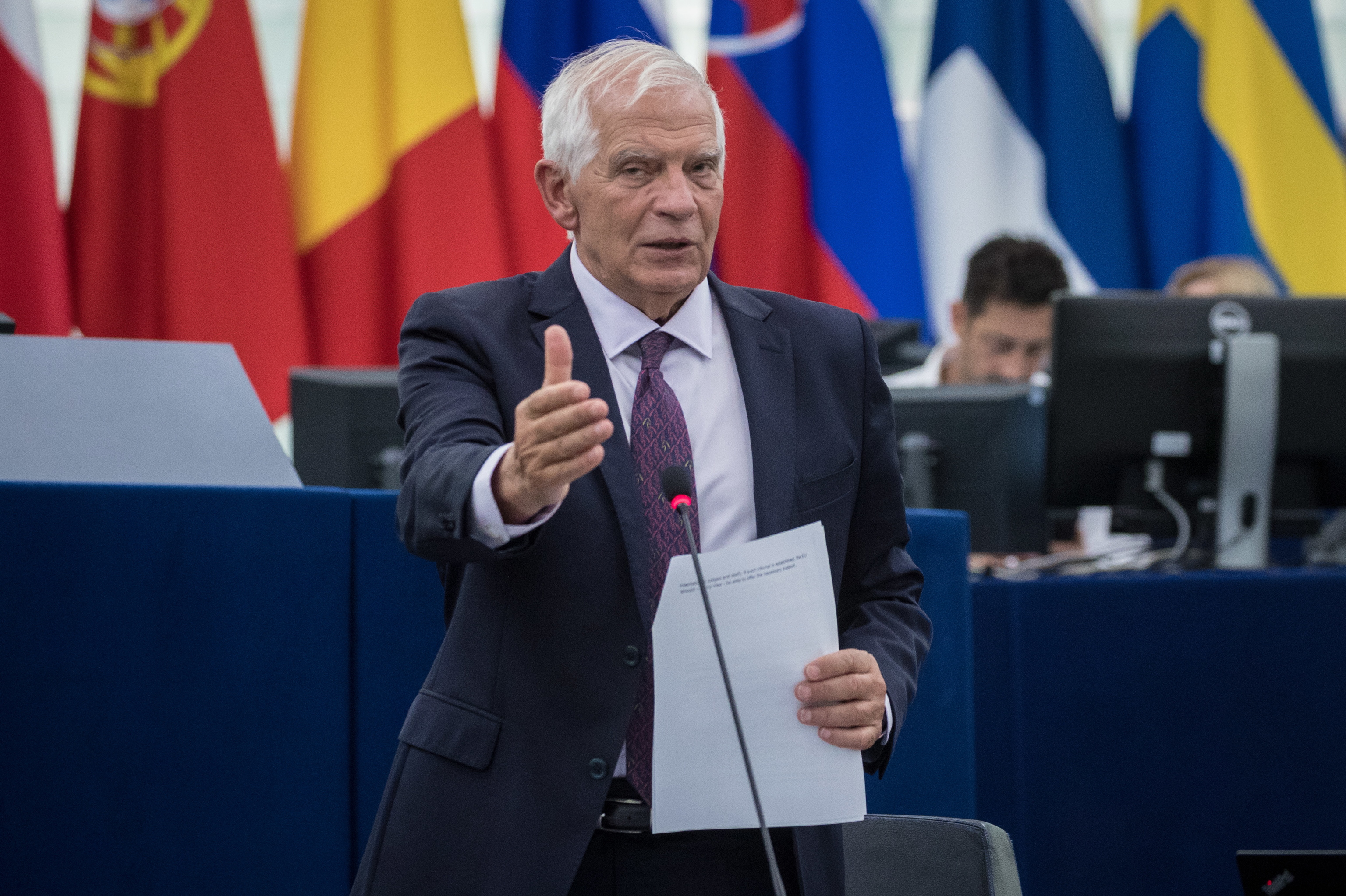 Borrell, esta maana en el Parlamento Europeo.