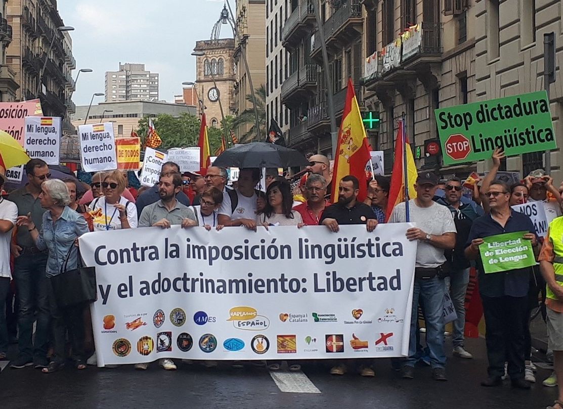 Manifestación a favor del español.