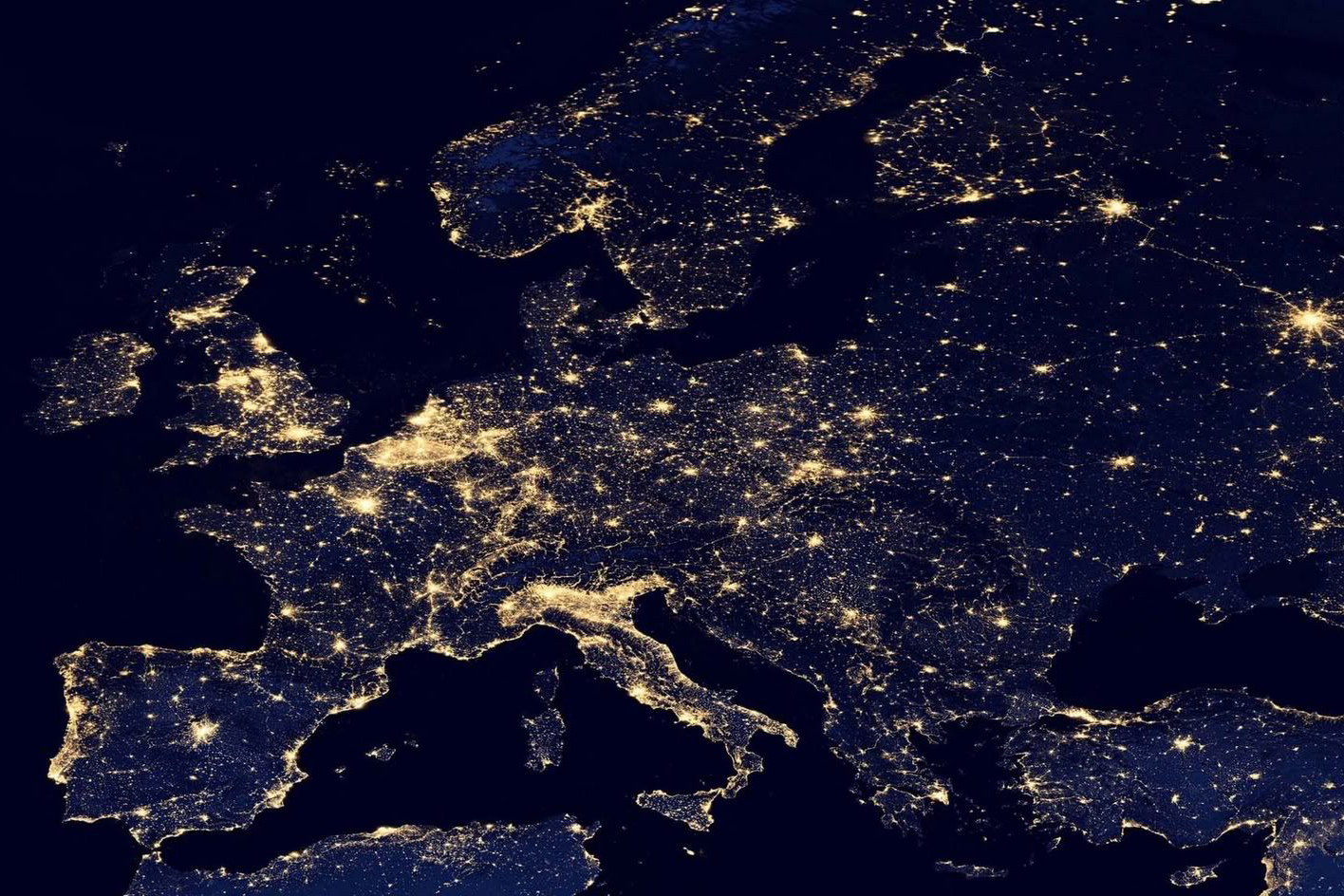 Imagen nocturna de Europa.