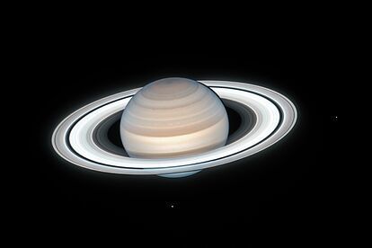 Imagen de Saturno capturada por el telescopio espacial Hubble.