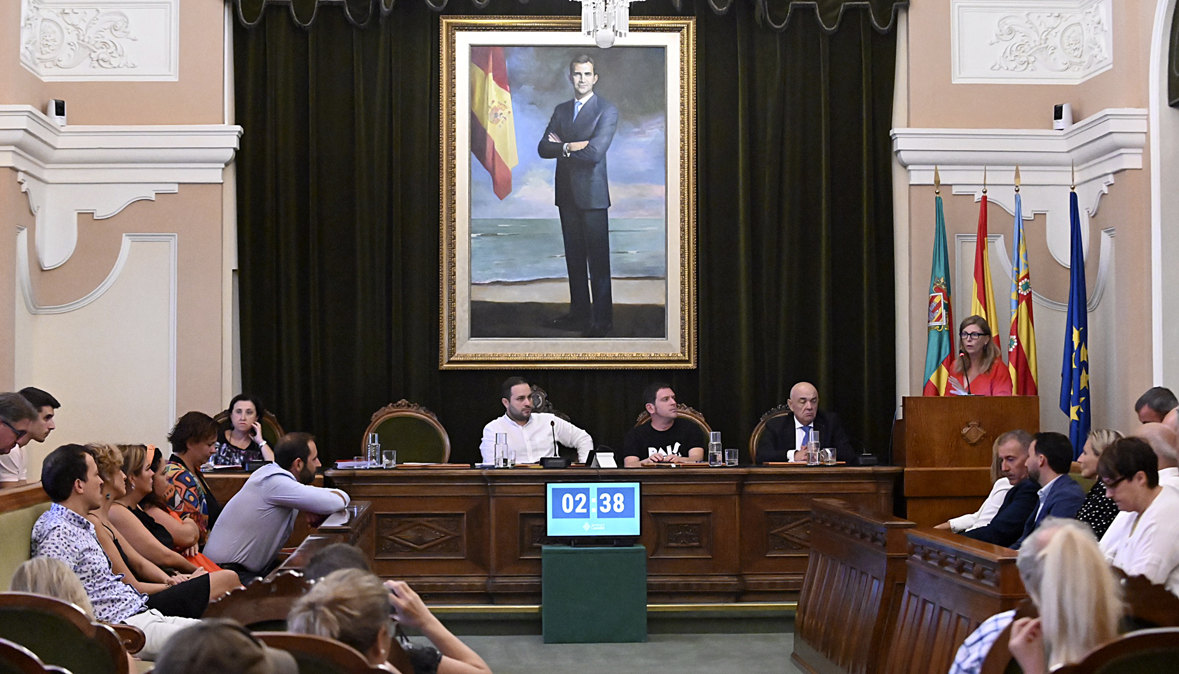 Amparo Marco, alcaldesa de Castelln, ayer durante su intervencin en el debate sobre el estado de la ciudad.
