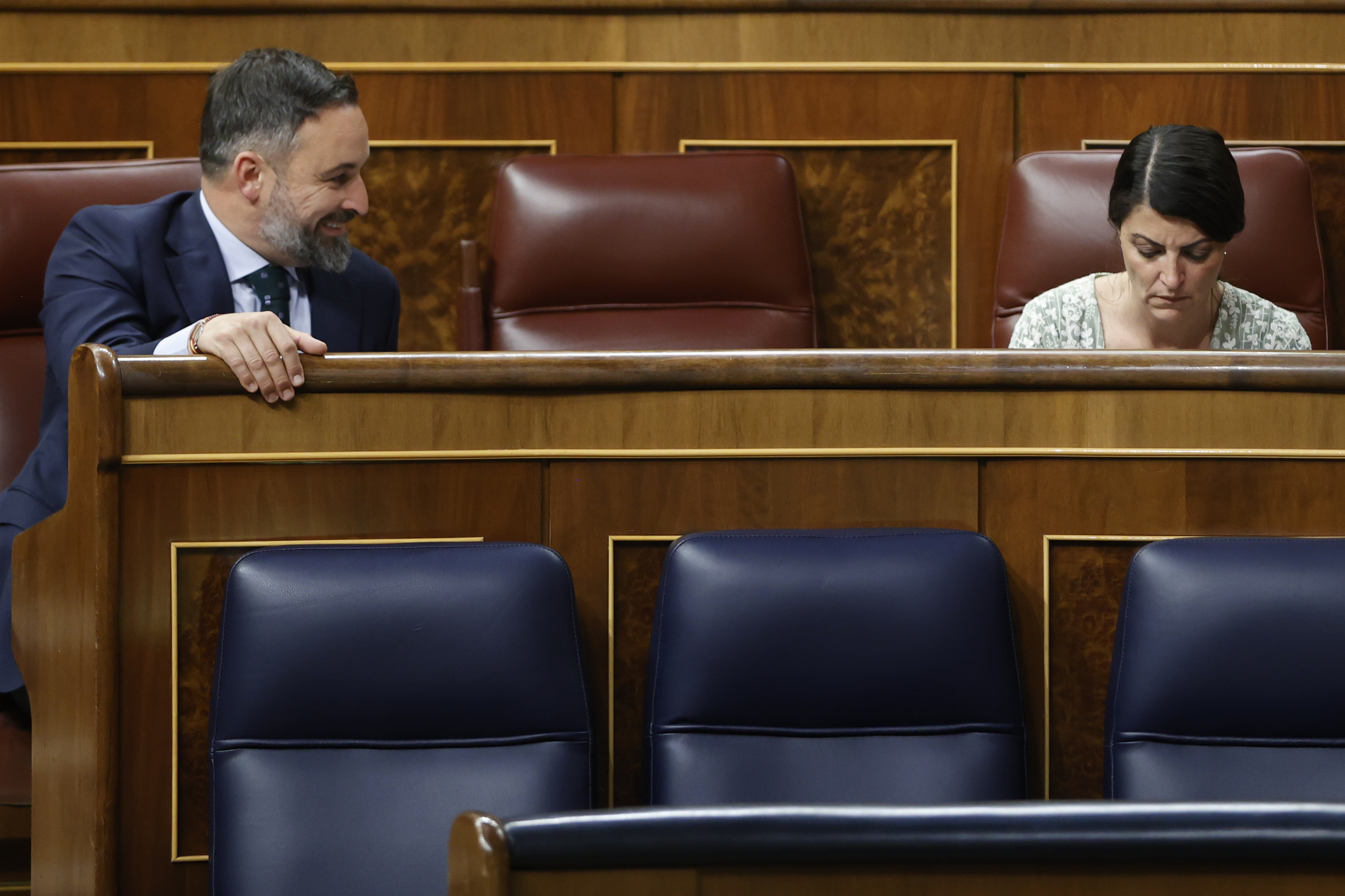 Santiago Abascal y Macarena Olona, en un pleno en el Congreso el pasado abril.