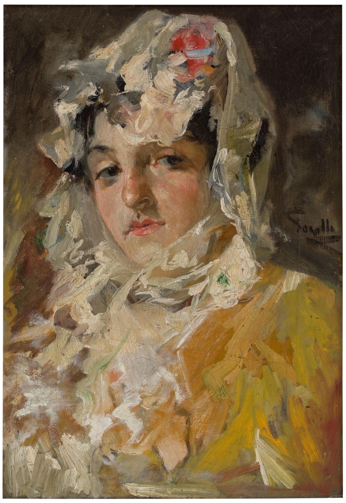 'Cabeza de mujer con mantilla blanca' (1882), de Sorolla