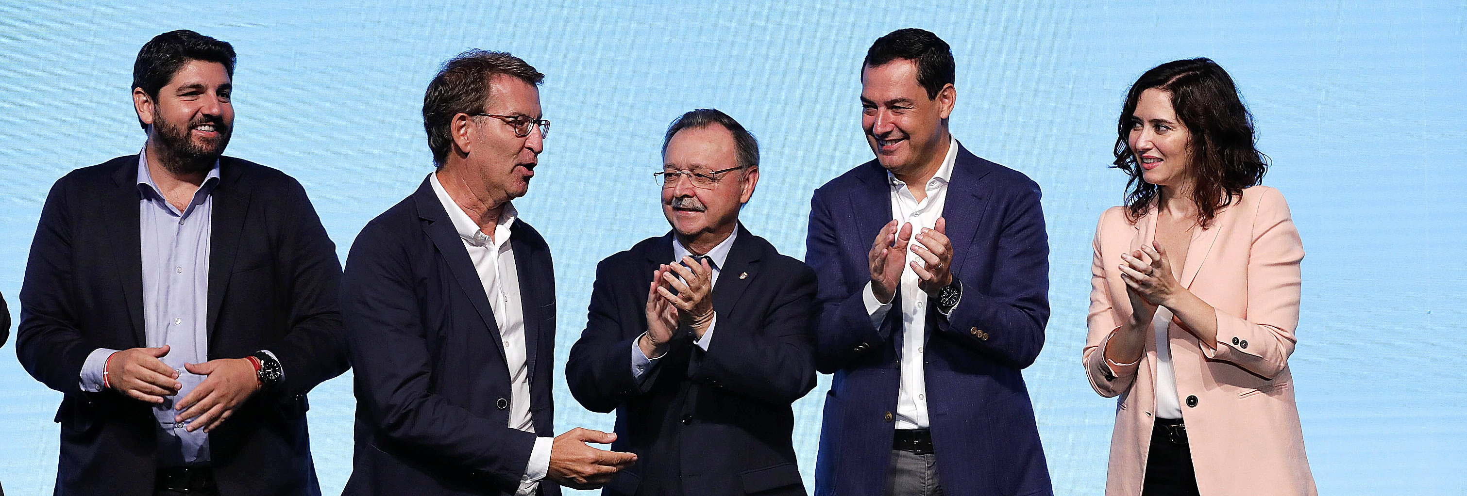 Alberto Núñez Feijóo con los presidentes de Ceuta, Andalucía y la Comunidad de Madrid.
