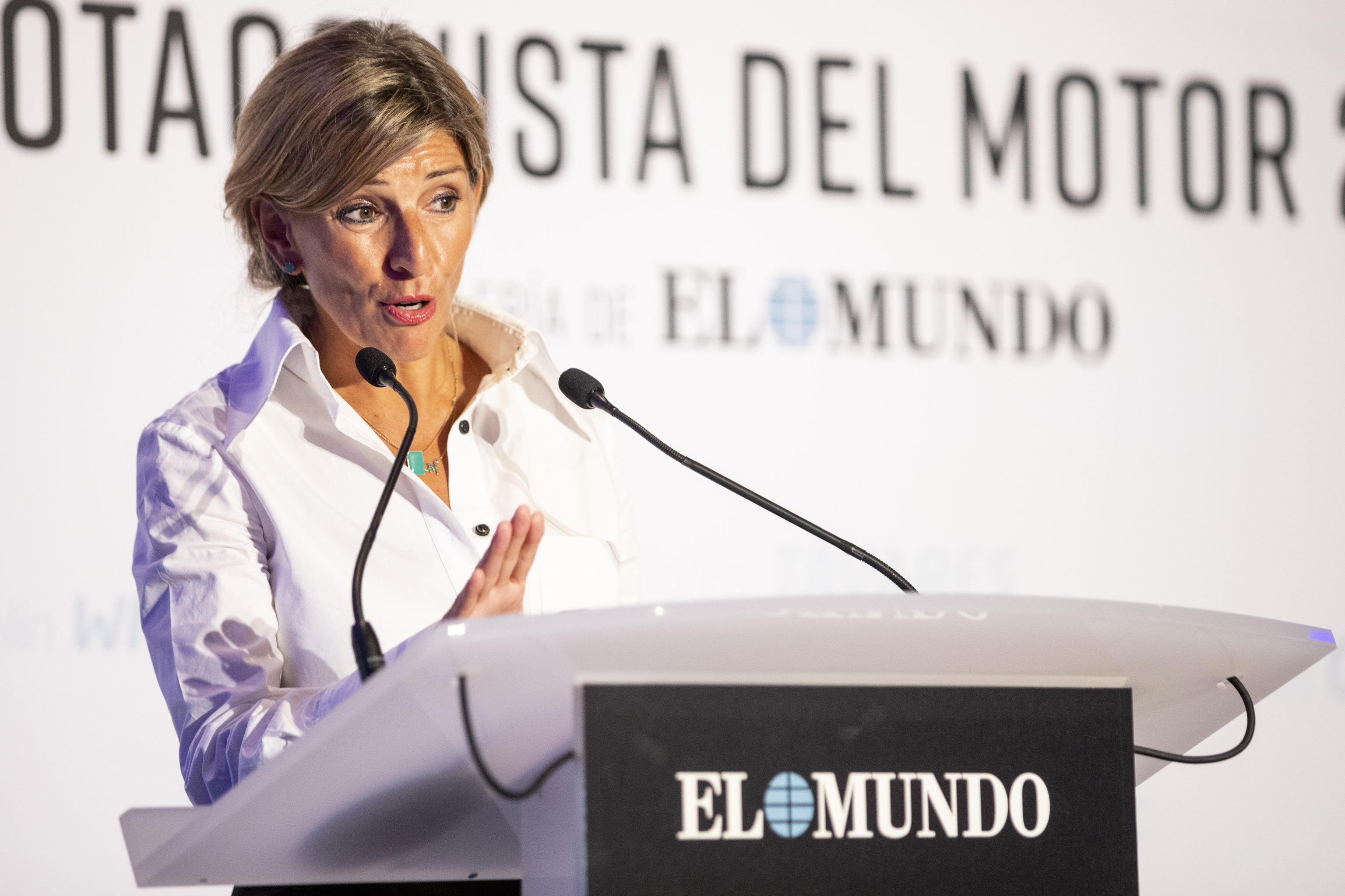 La vicepresidenta Díaz, durante su discurso
