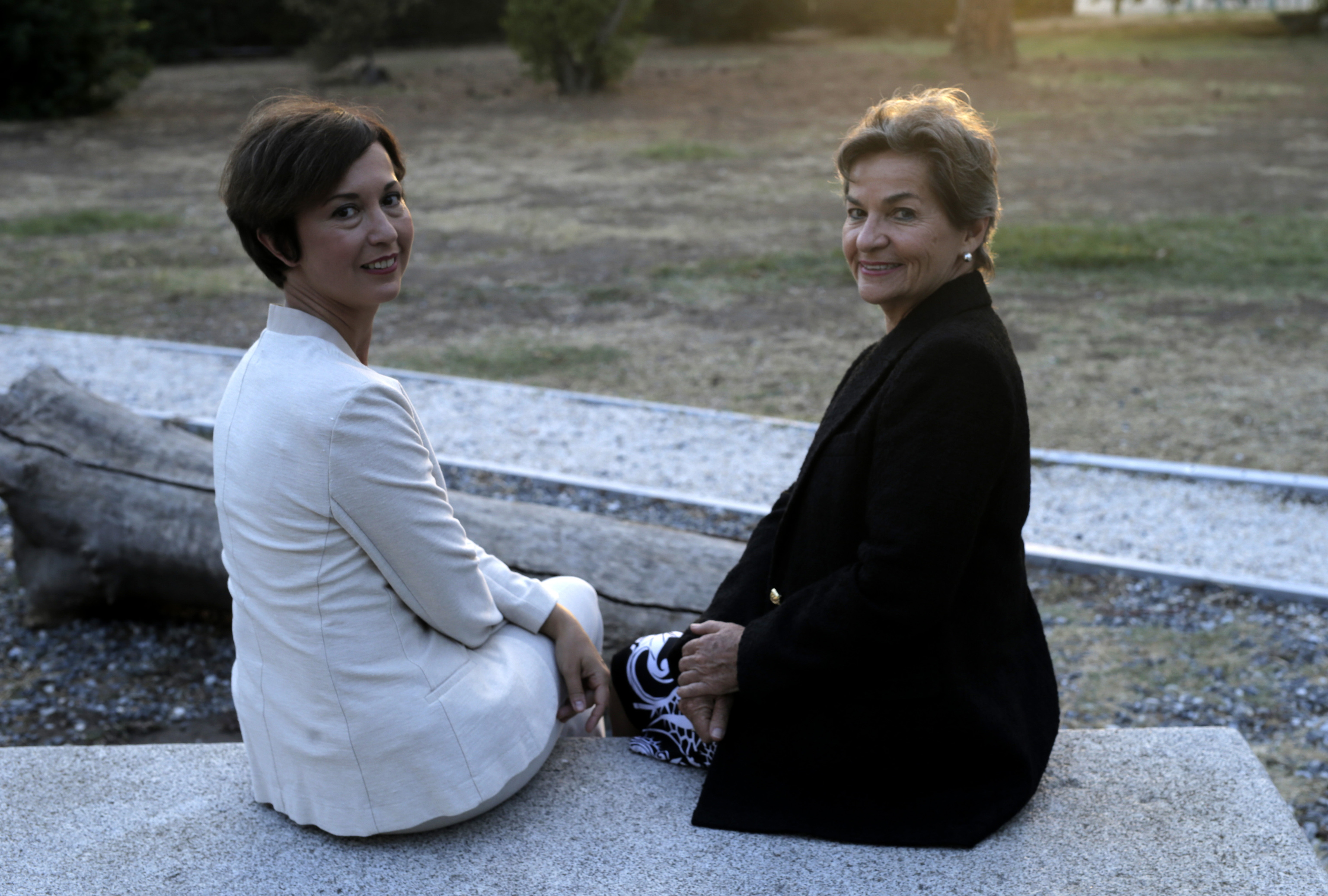 Mariangela Marseglia y Christiana Figueres, en Madrid.