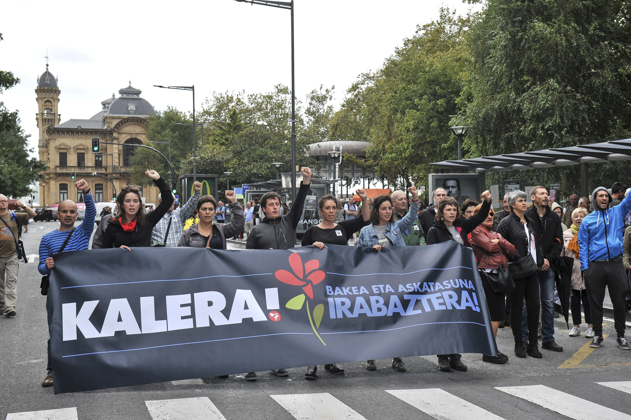 Manifestación en San Sebastián en favor de los presos de ETA, en 2017