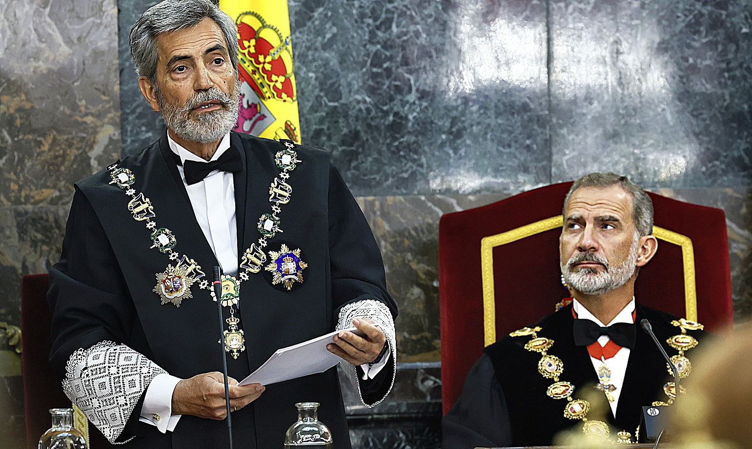 Carlos Lesmes, junto al Rey en la inauguración de la