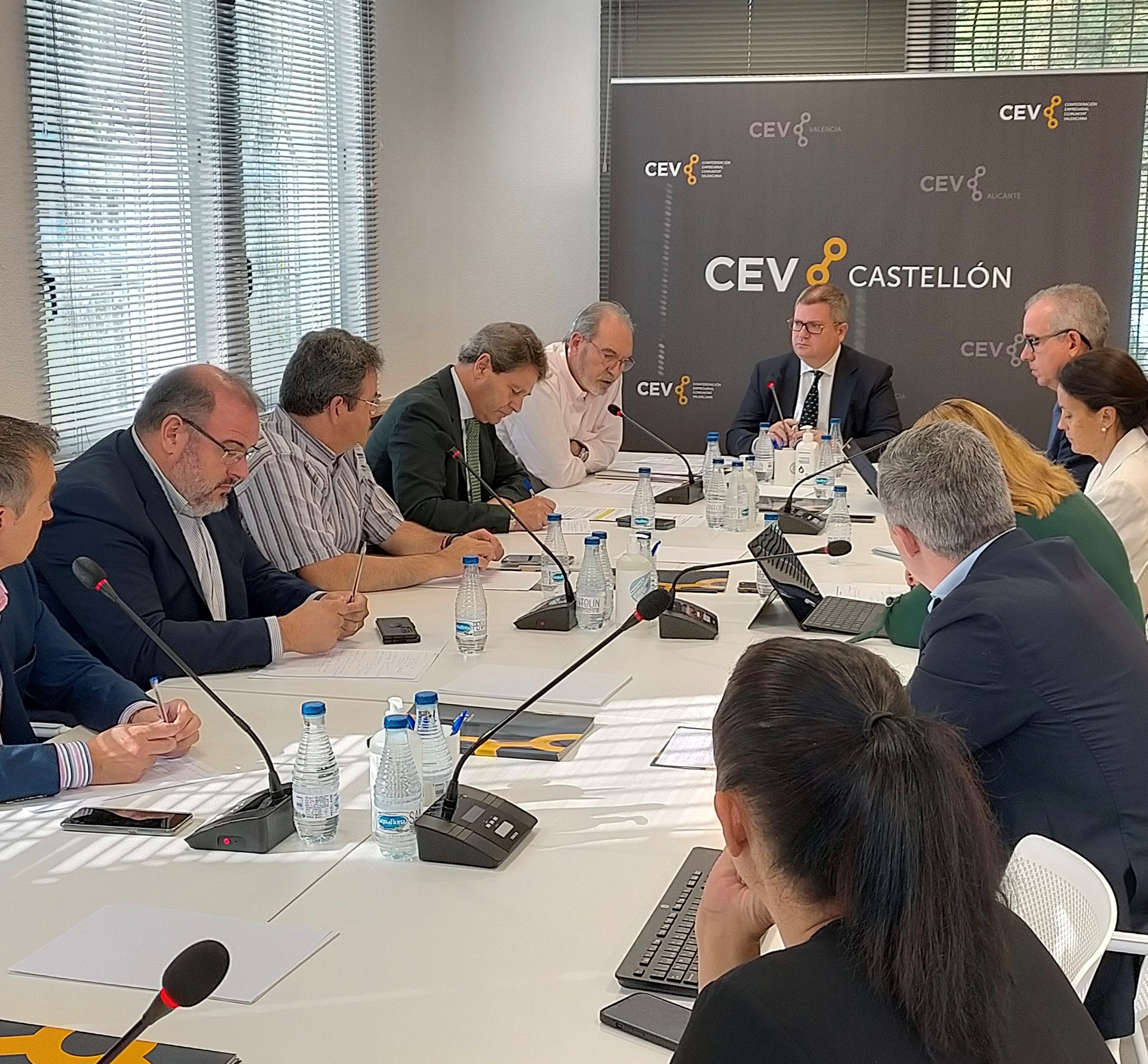 Reunin de la junta directiva de la CEV Castelln, este viernes.