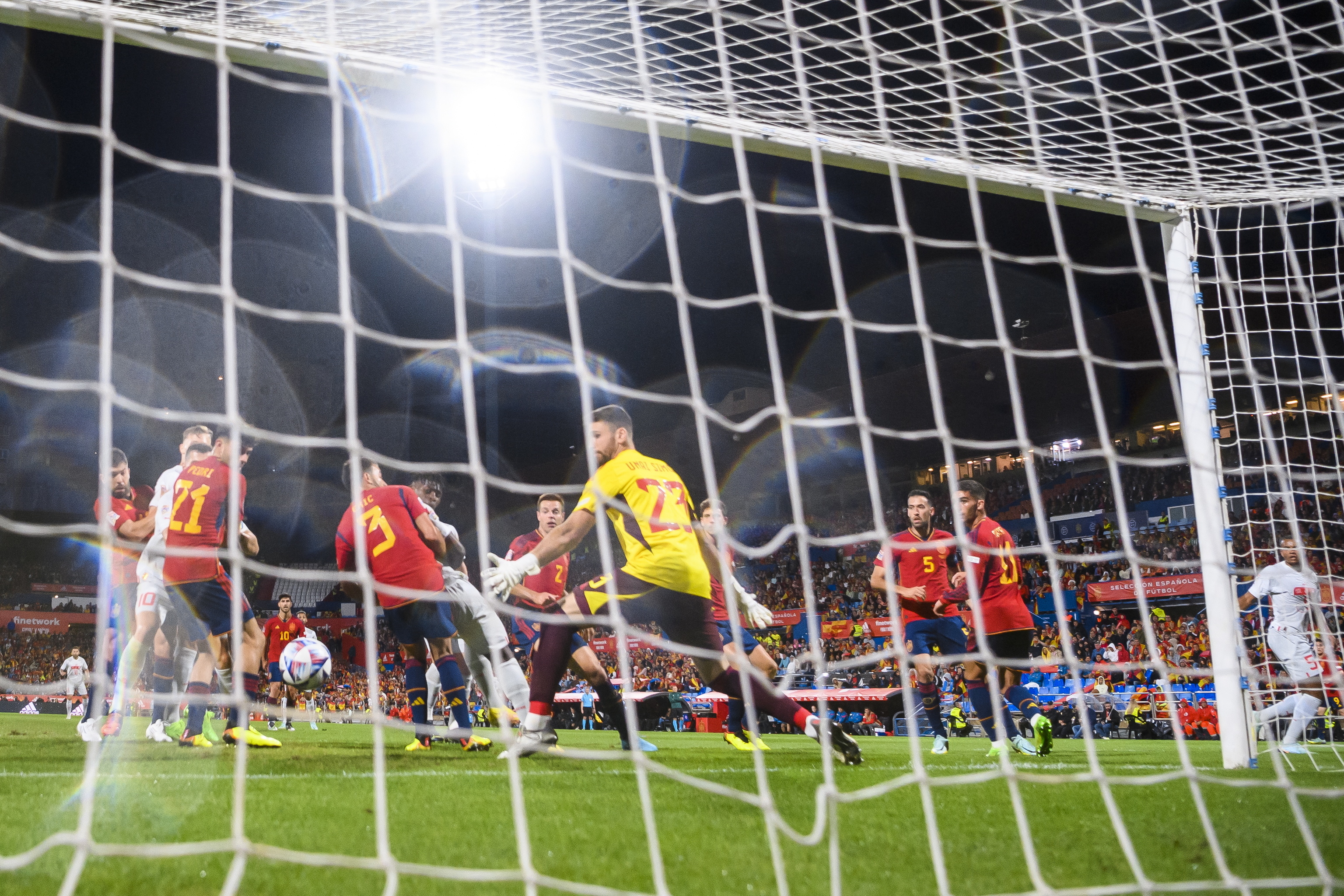 Imagen del gol de la victoria de Suiza ante España.
