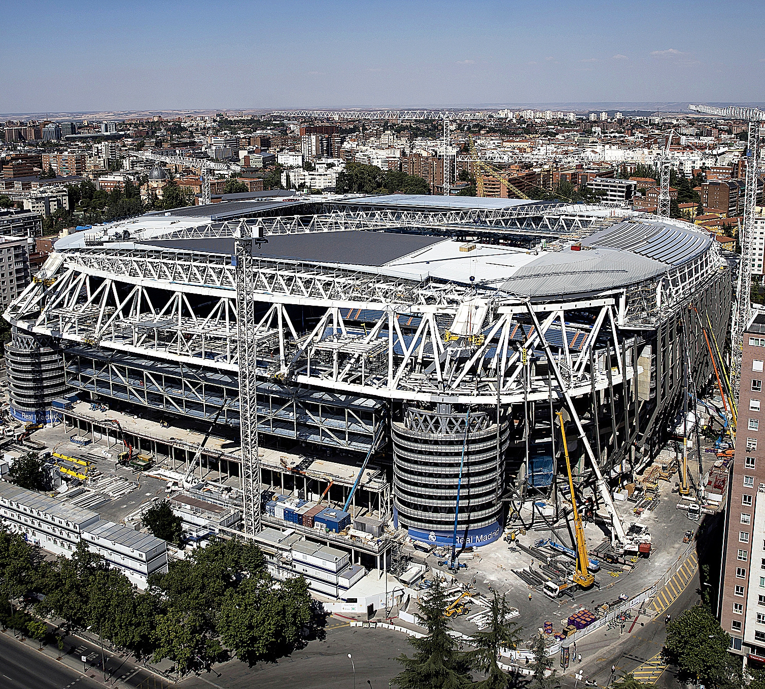 El estadio Santiago Bernabéu, en obras