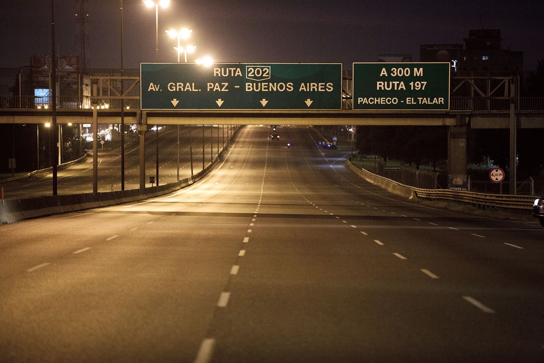 La autopista panamericana durante la huelga de transportistas en Buenos Aires