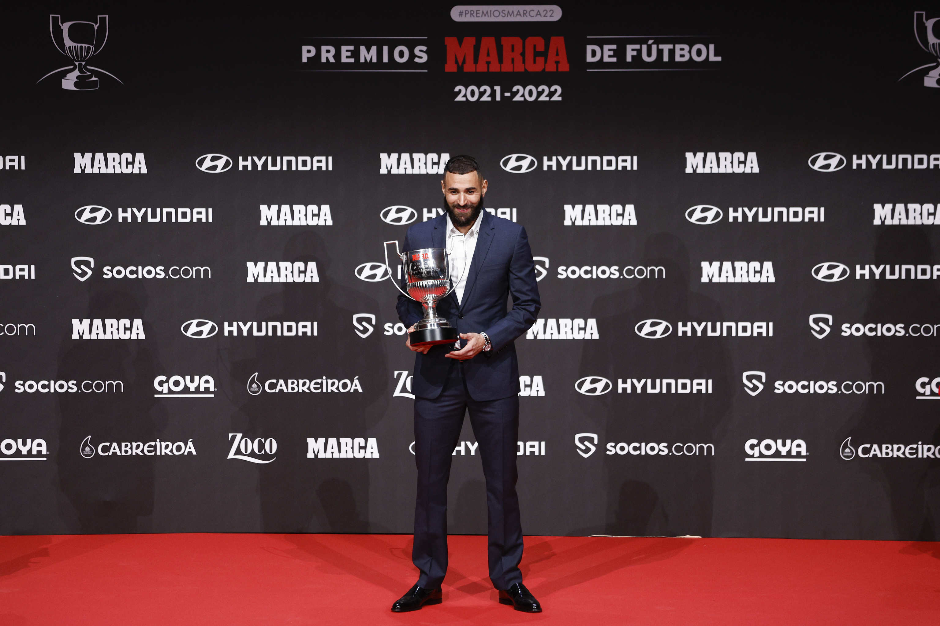 Benzema, este mircoles en la gala de los Premios Marca.