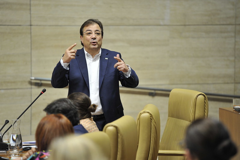 Guillermo Fernández Vara, este jueves, en la Asamblea de Extremadura.