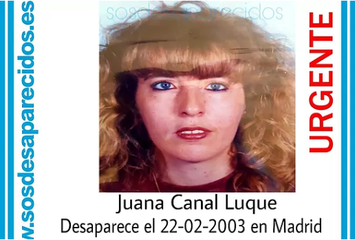 Cartel de la desaparecida Juana Canal.