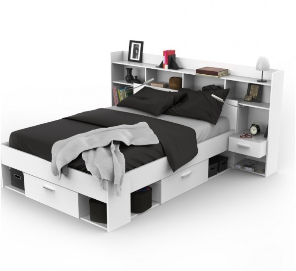 кровать с боковыми ящиками для хранения двуспальная