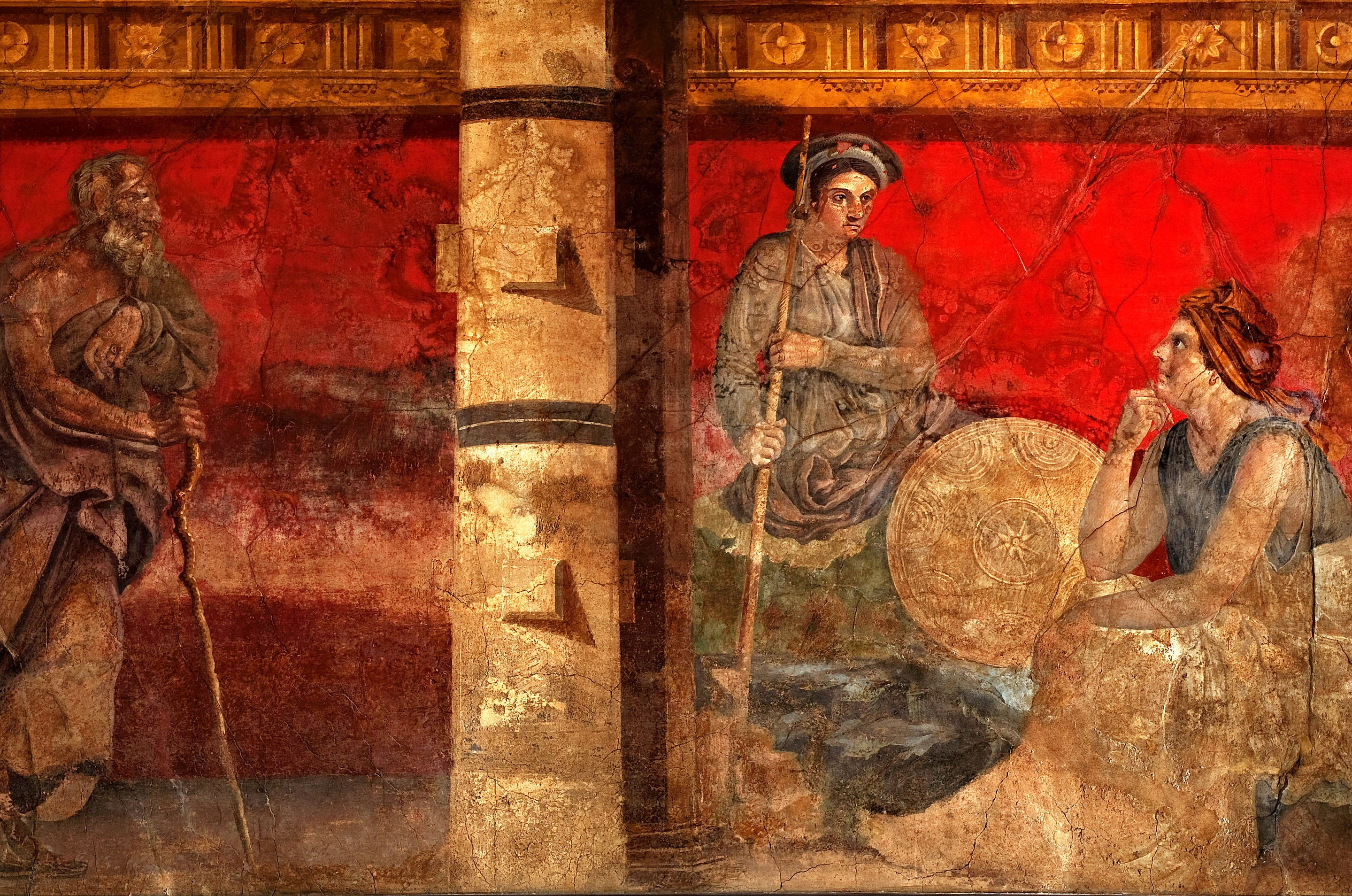 'Filósofo con Macedonia y Persia', uno de los grandes frescos de boscoreale.