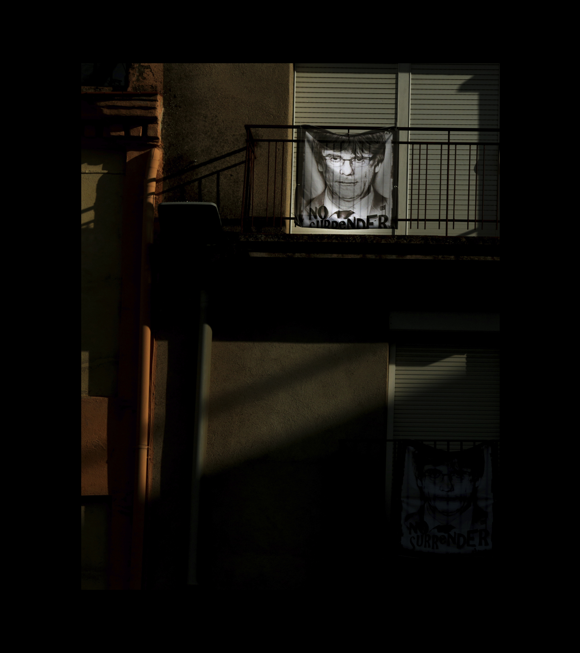 La imagen de Puigdemont en los balcones de Amer