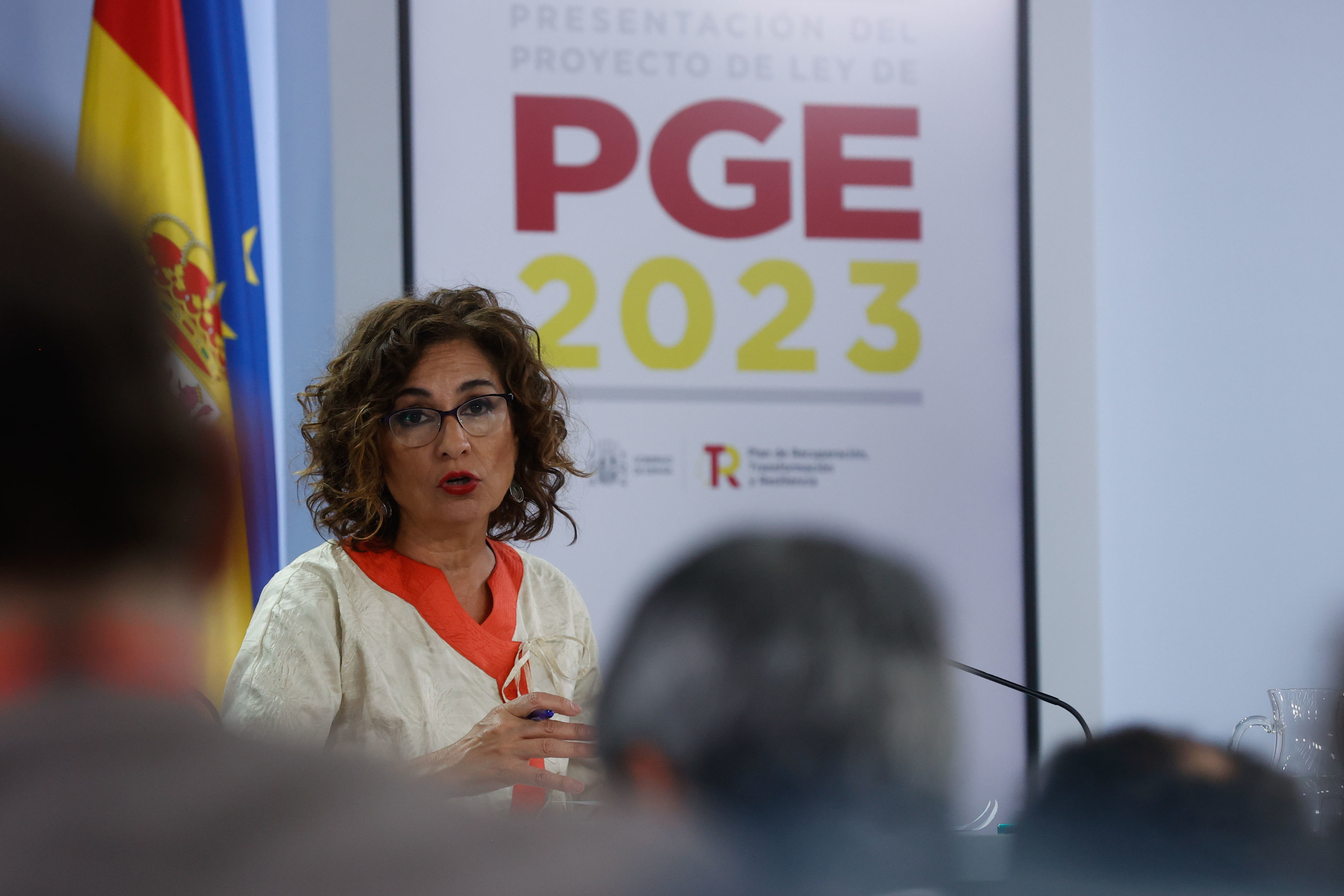 La ministra María Jesús Montero desgrana ante la prensa los Presupuestos para 2023.