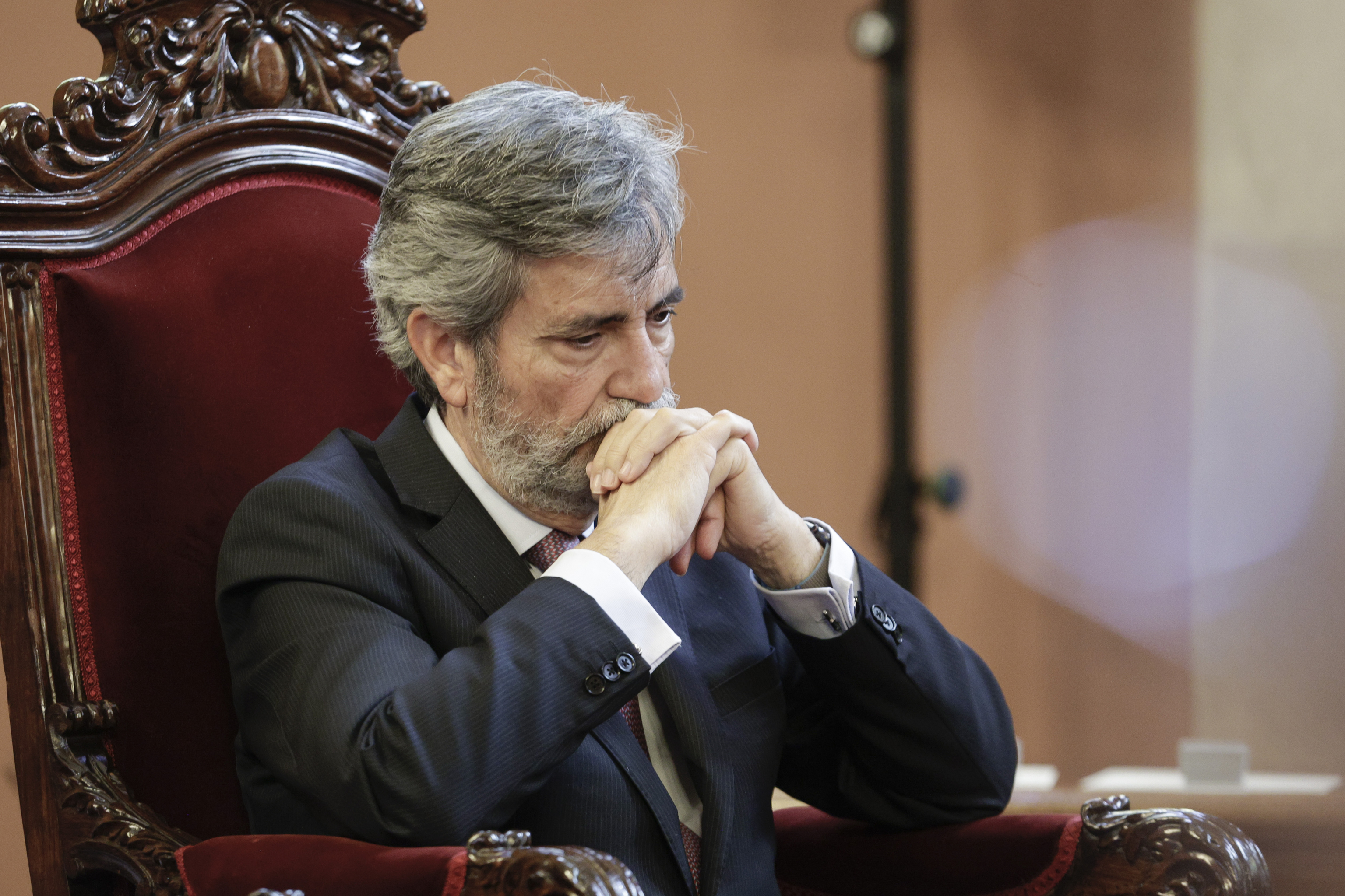 El presidente del Tribunal Supremo y el Consejo General del Poder Judicial, Carlos Lesmes, en un acto institucional.