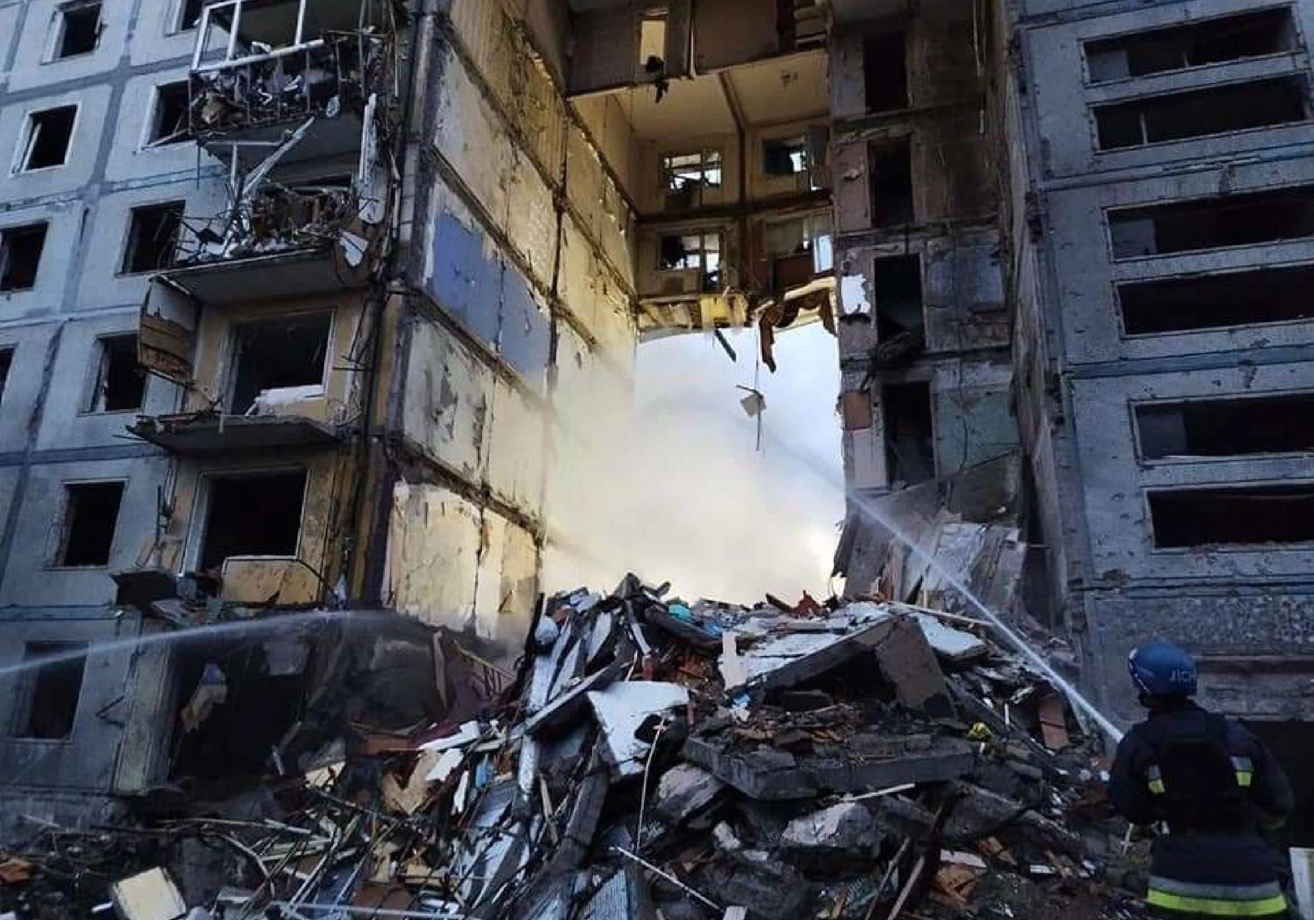 Edificio destruido en Zaporiyia