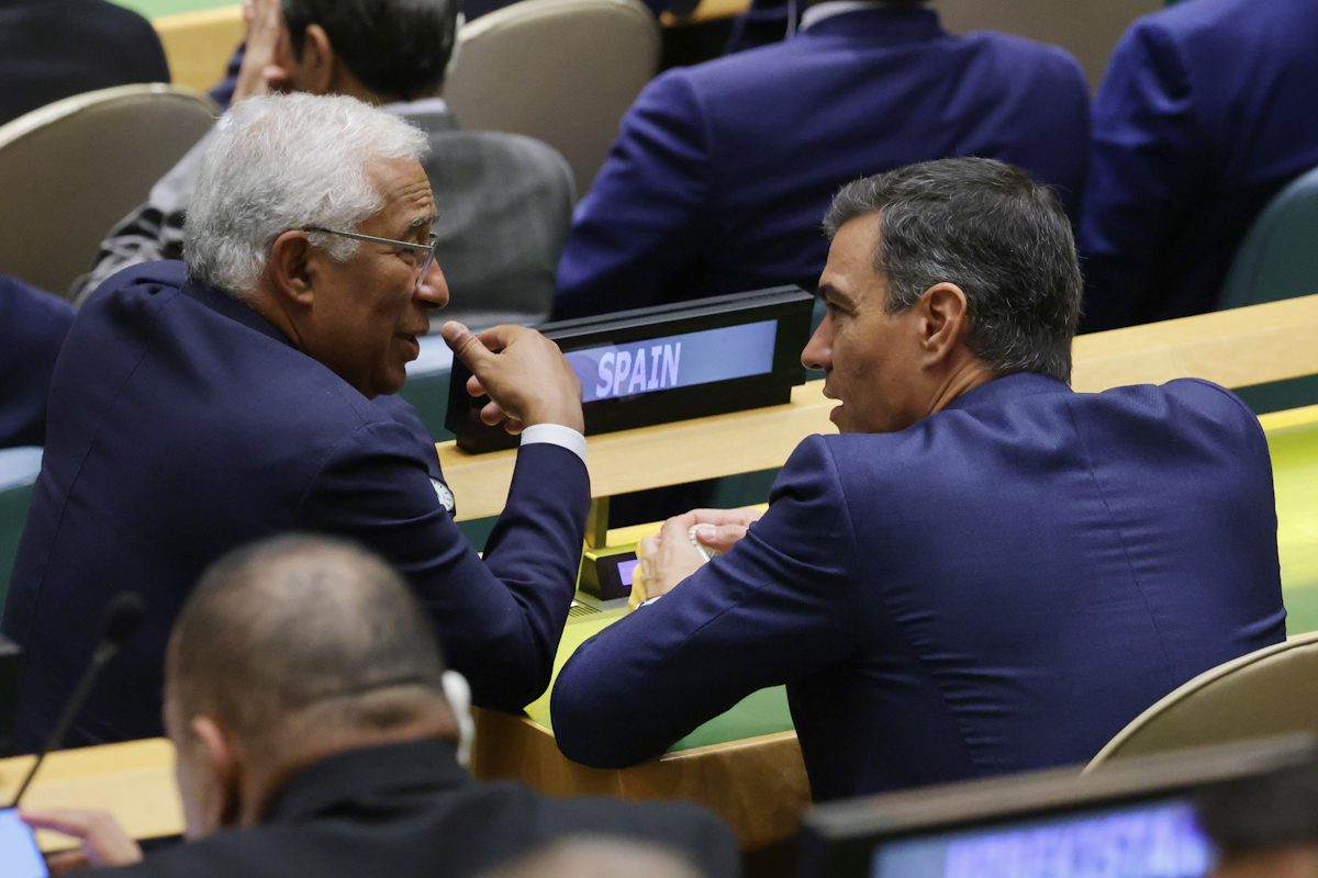 El primer ministro portugus, Antnio Costa, y el presidente del Gobierno, Pedro Snchez, en la ltima asamblea de la ONU