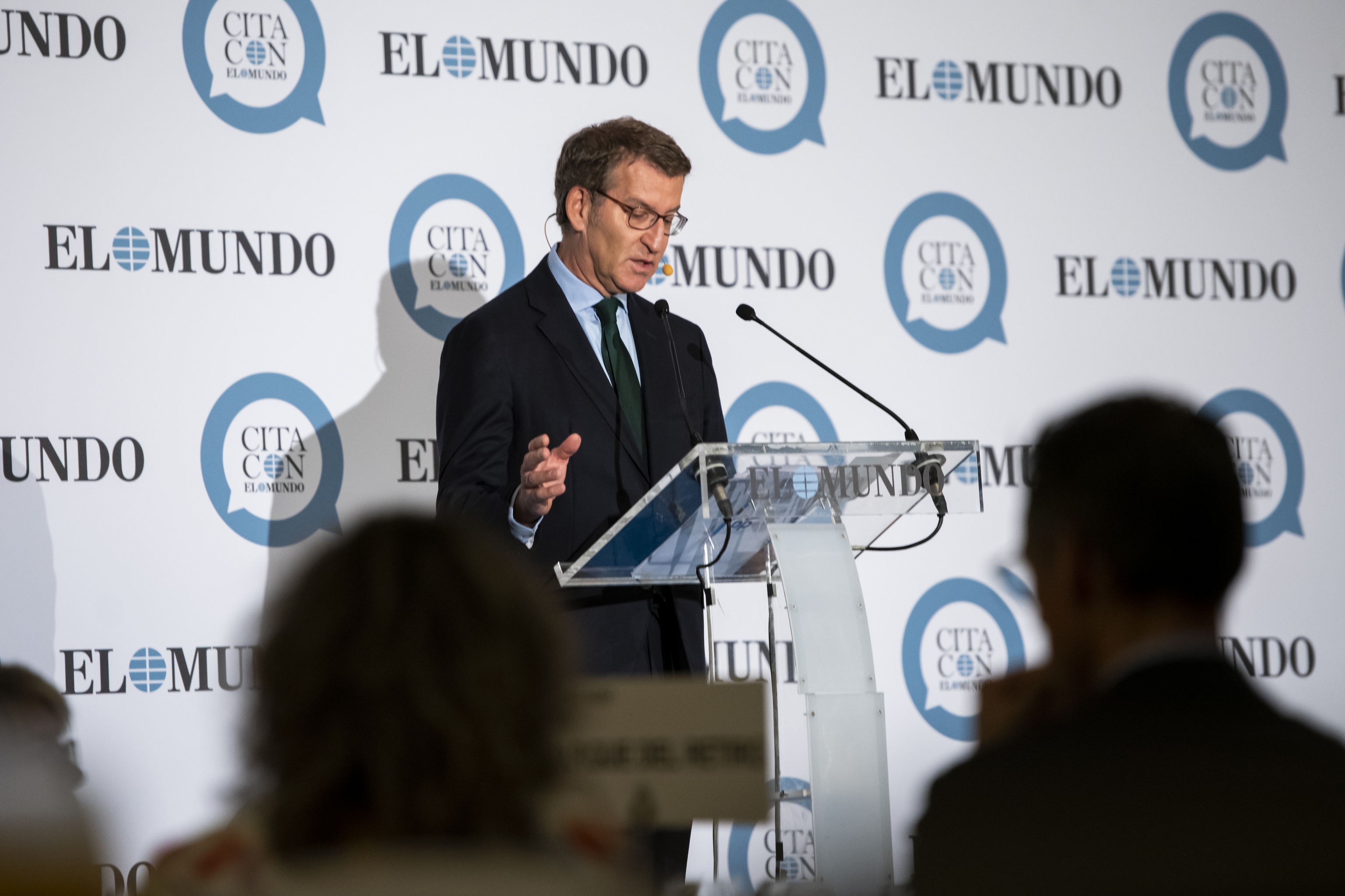 El presidente del PP,  Alberto Nez Feijo, en la Cita con EL MUNDO este martes
