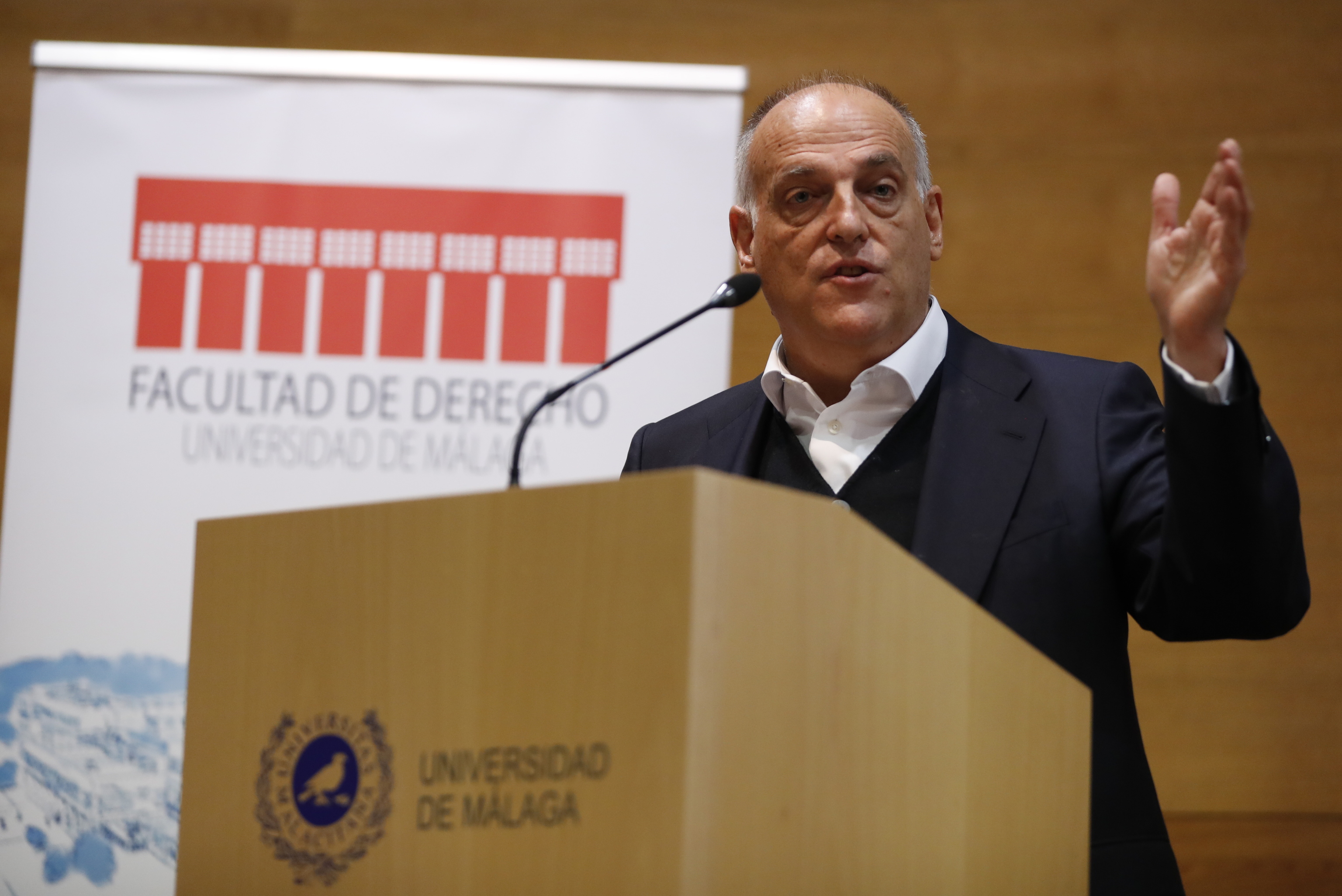 Javier Tebas, en una conferencia.