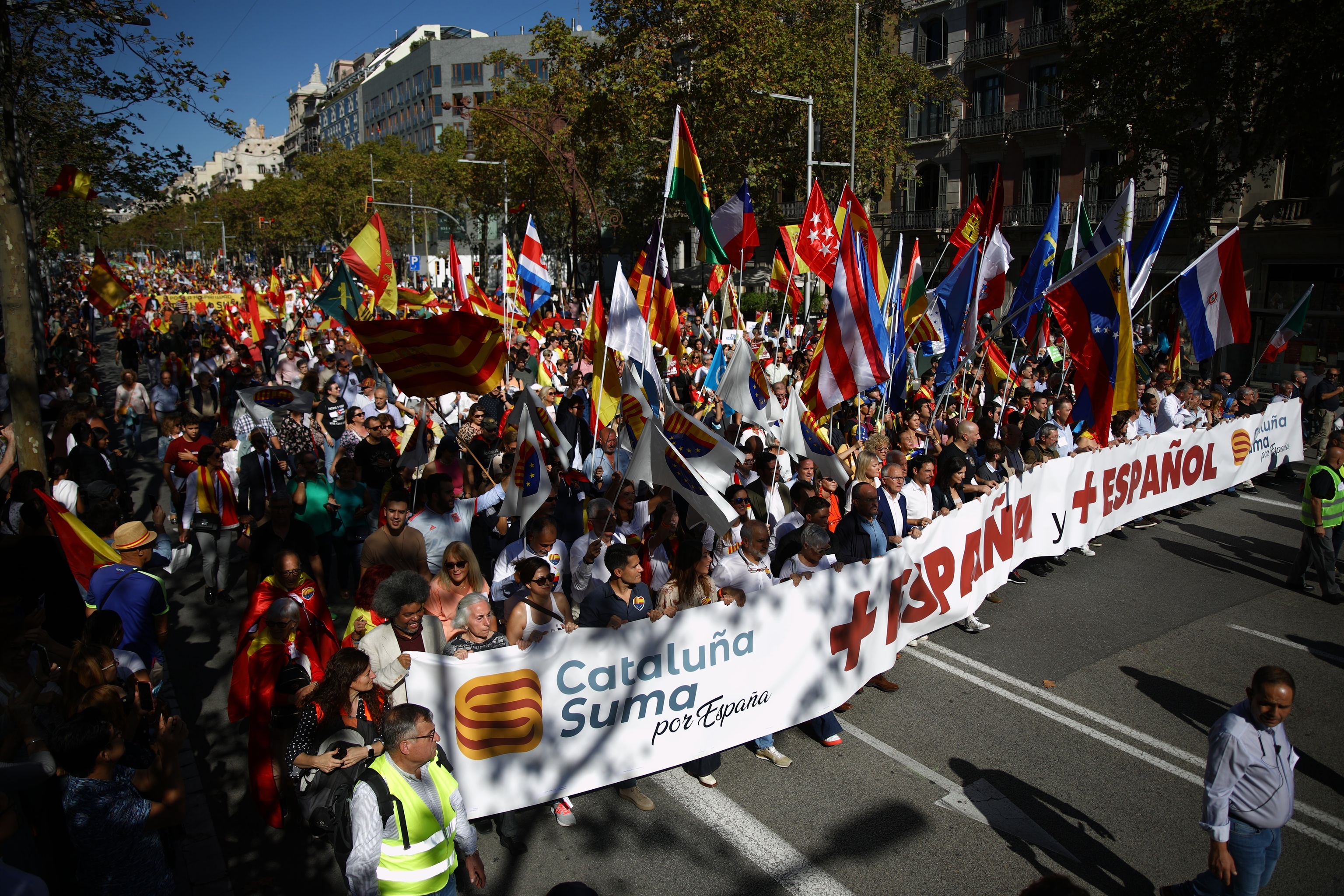 Imagen de la manifestacin en Barcelona