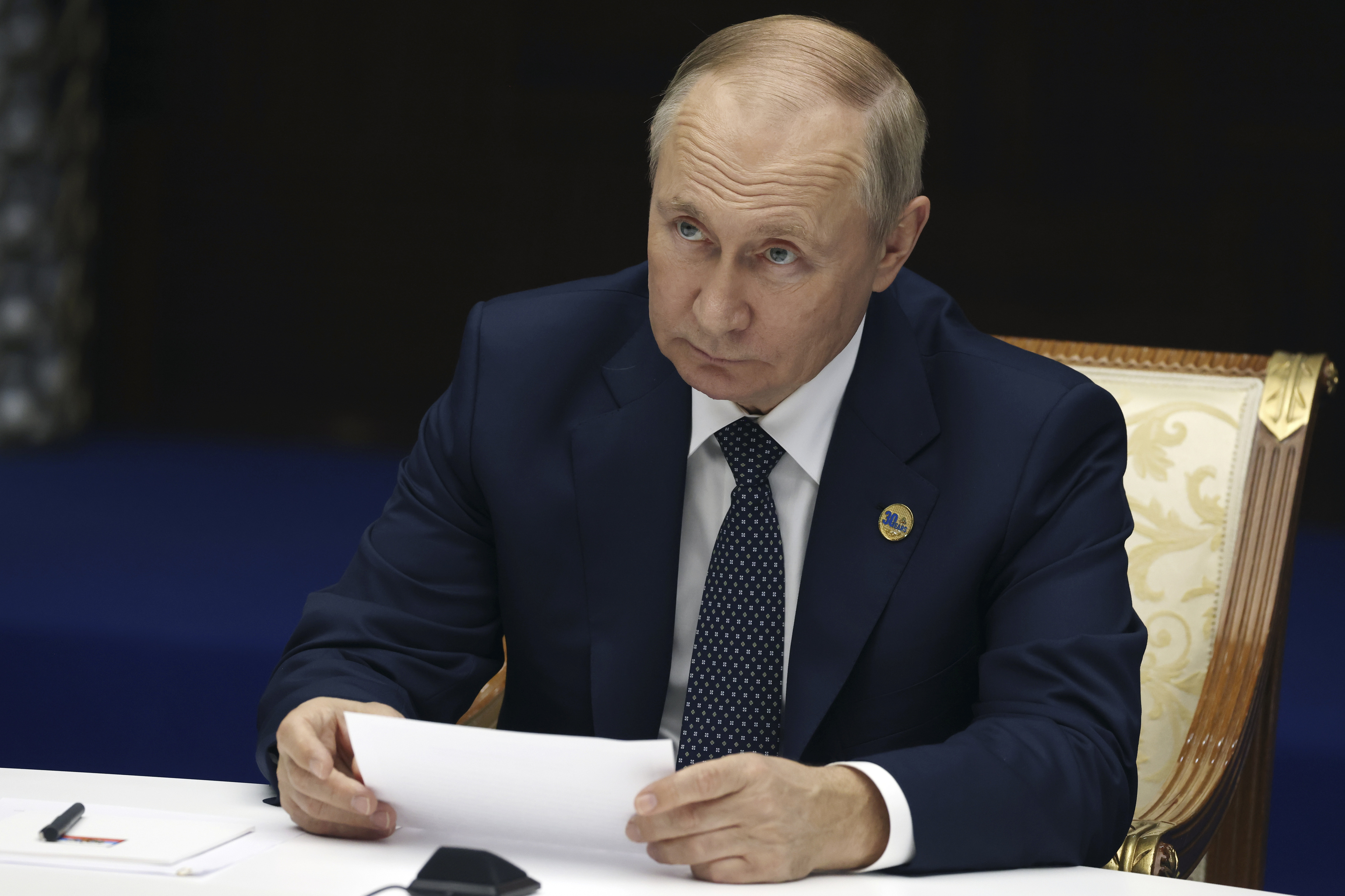 Vladimir Putin en la cumbre de Astana.