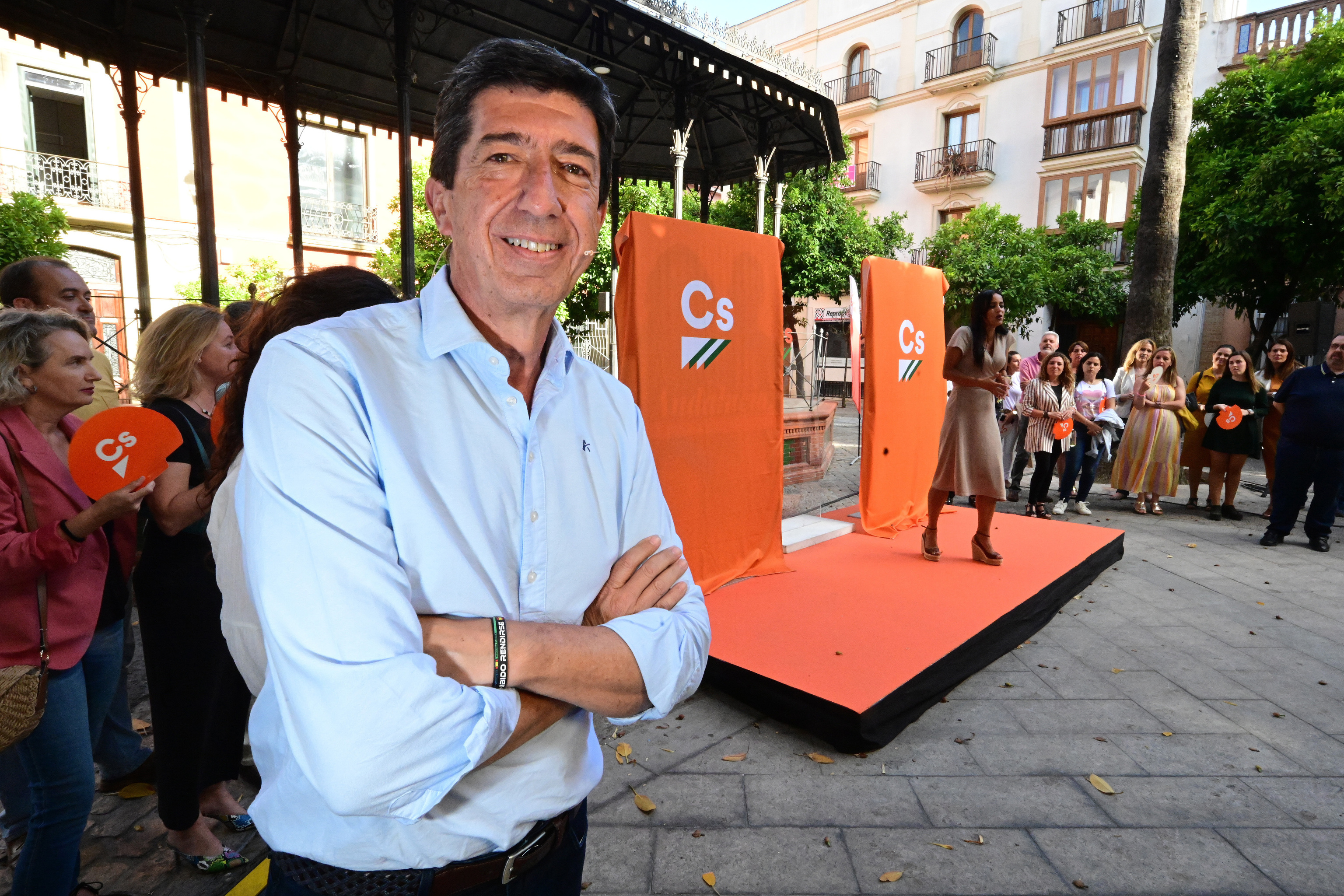 El ex lder de Ciudadanos en Andaluca, durante la pasada campaa de las elecciones autonmicas en Jerez.