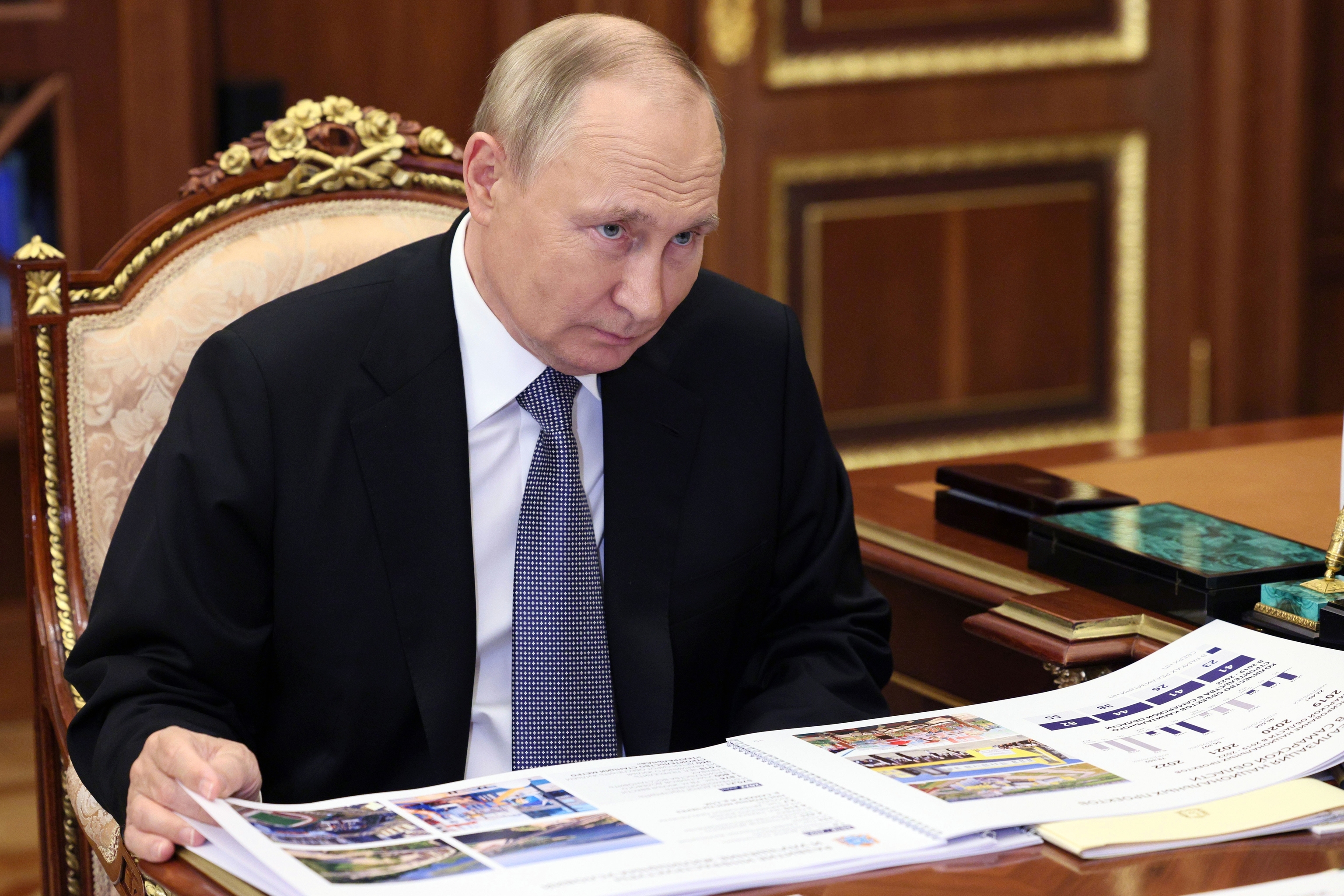 Vladímir Putin durante una reunión