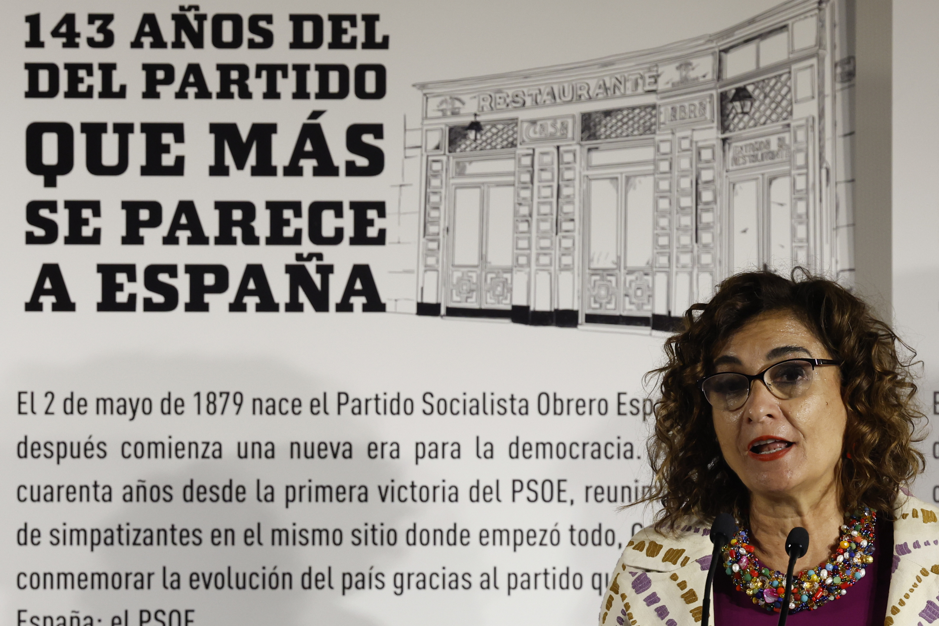 La ministra de Hacienda, Mara Jess Montero, en un acto del PSOE este viernes
