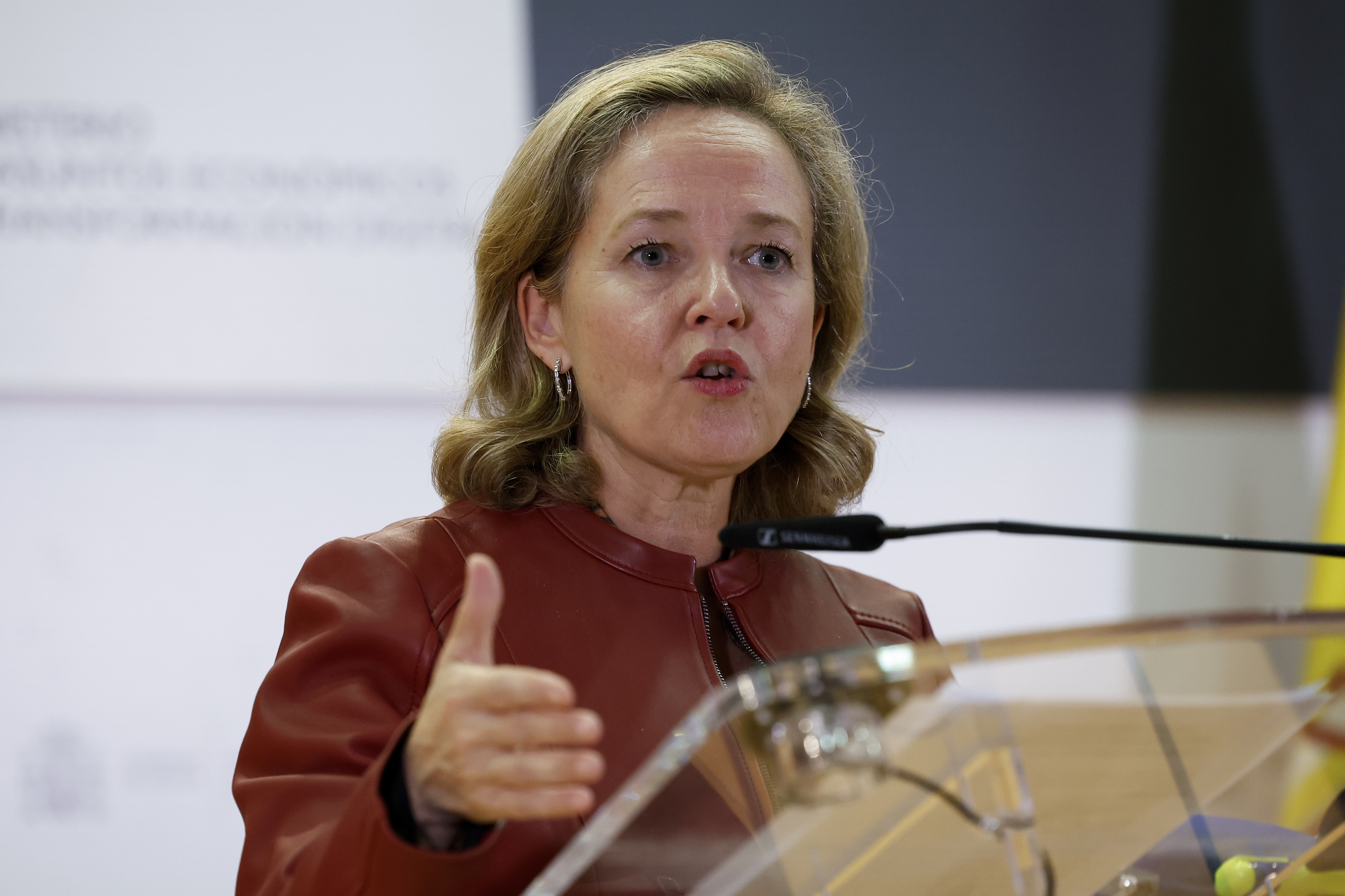 La vicepresidenta primera y ministra de Asuntos Econmicos y Transformacin Digital, Nadia Calvio, el viernes en Madrid.