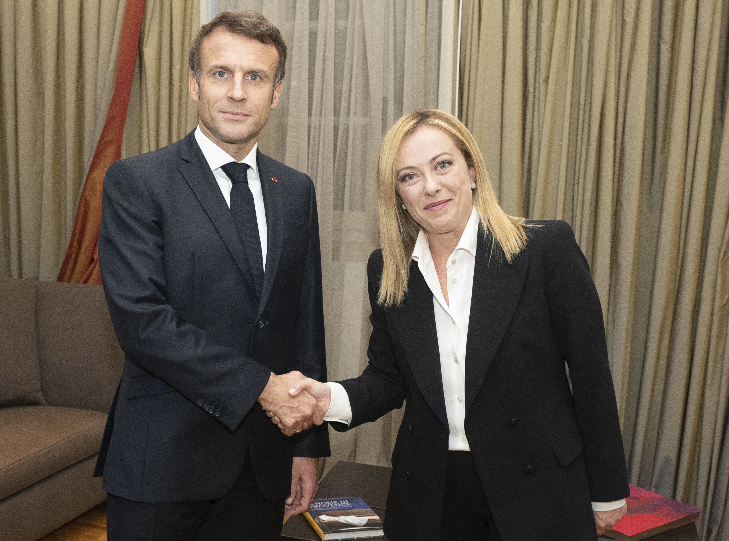 Emmanuel Macron y Giorgia Meloni durante su encuentro en Roma.