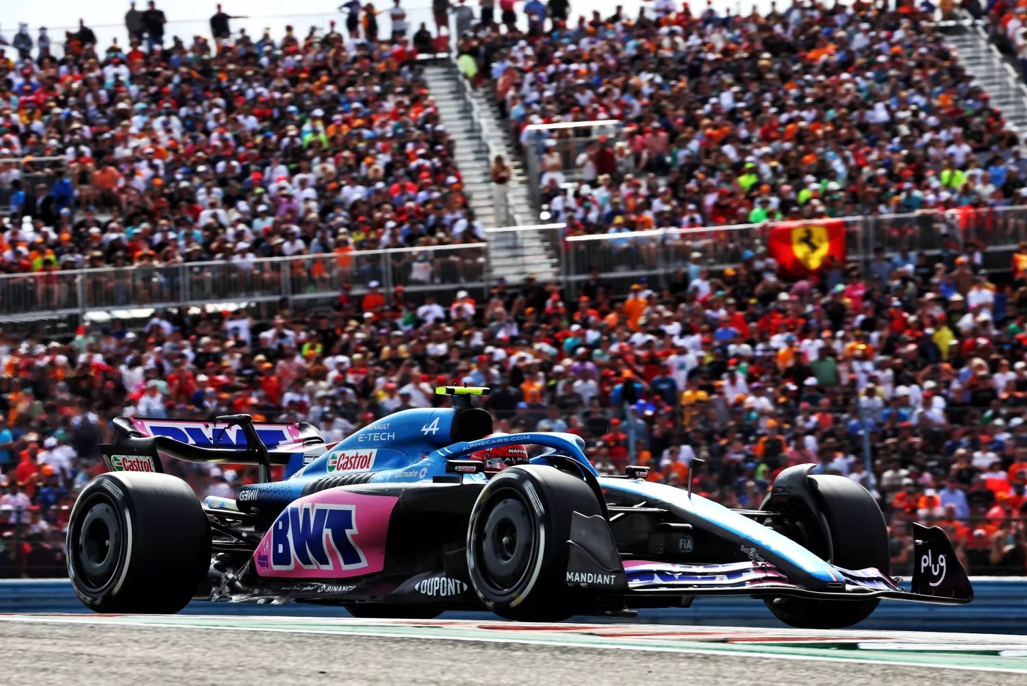 Alonso, el domingo, con su A522 en el Circuito de las Américas.