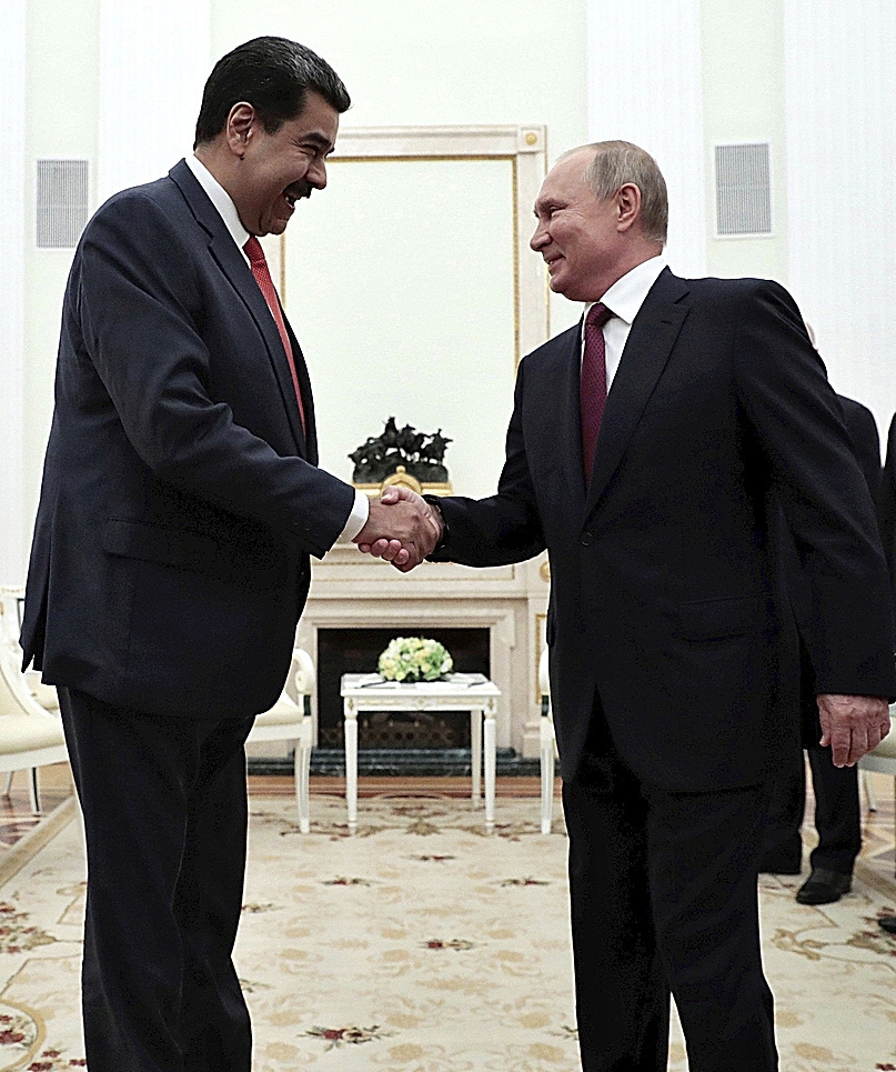 Putin recibe a Maduro en el Kremlin, en 2019.
