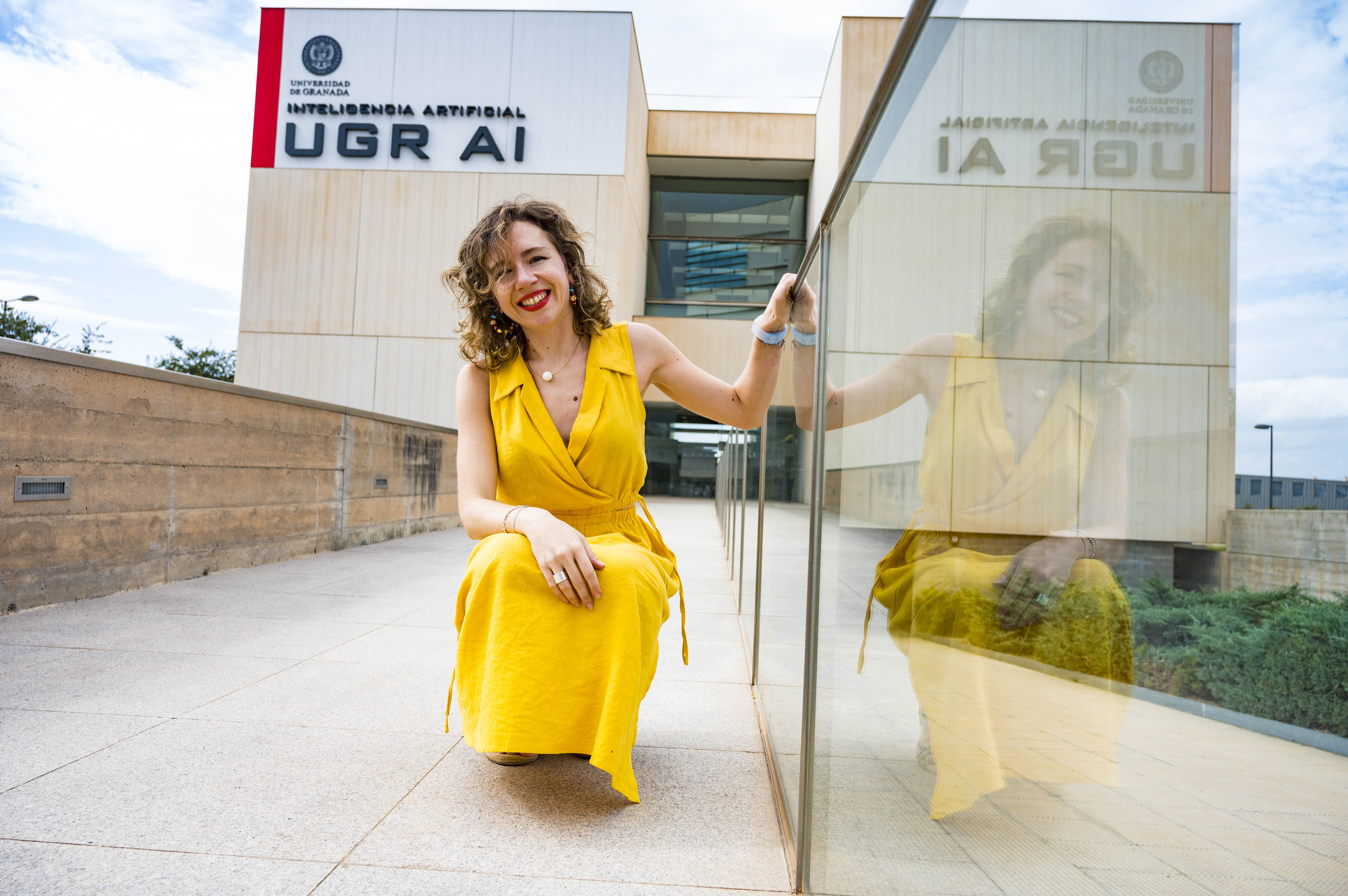 Natalia Díaz, en el laboratorio de Inteligencia Artificial de la Universidad de Granada.