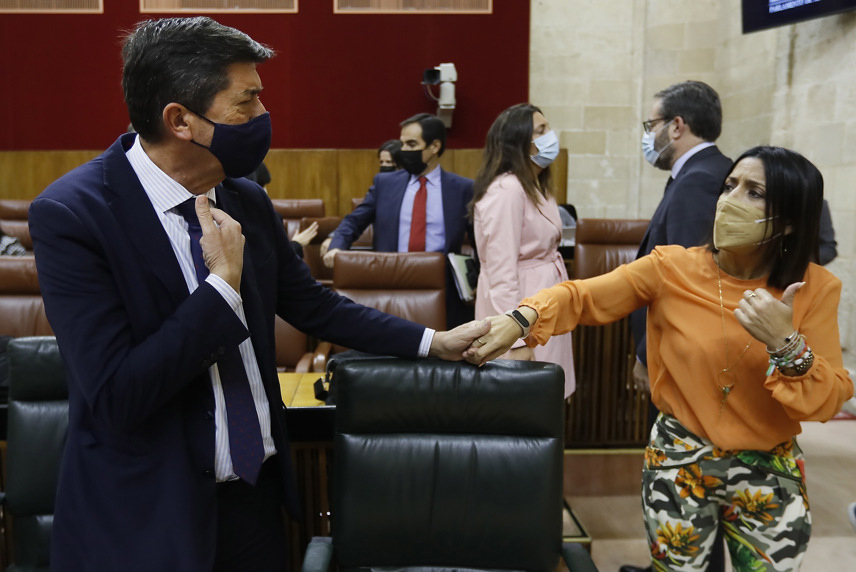 Juan Marn y Marta Bosquet, en el Parlamento, durante la pasada legislatura.