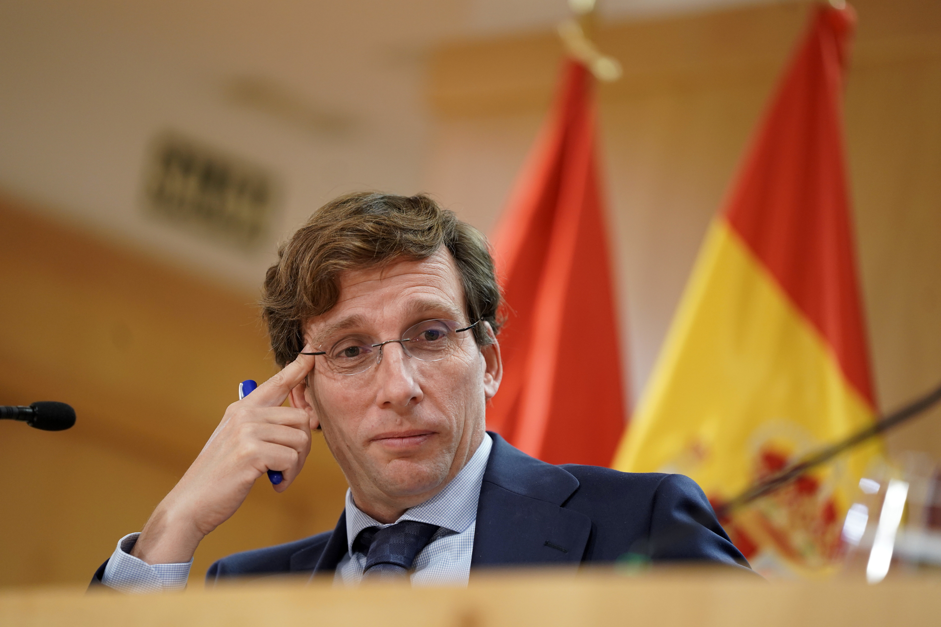 Jos Luis Martnez-Almeida, alcalde de Madrid, durante la rueda de prensa.