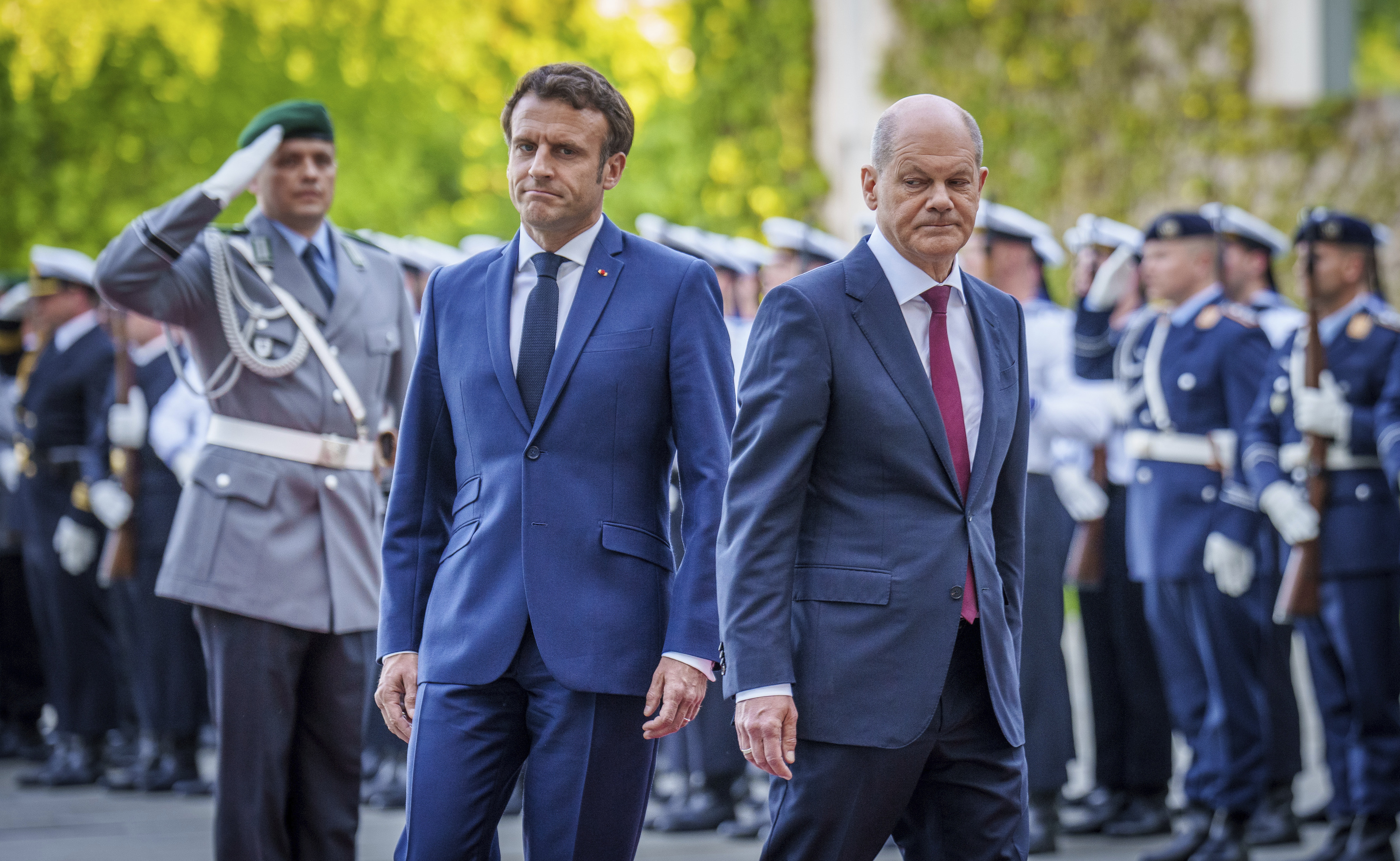 Emmanuel Macron y Olaf Scholz.