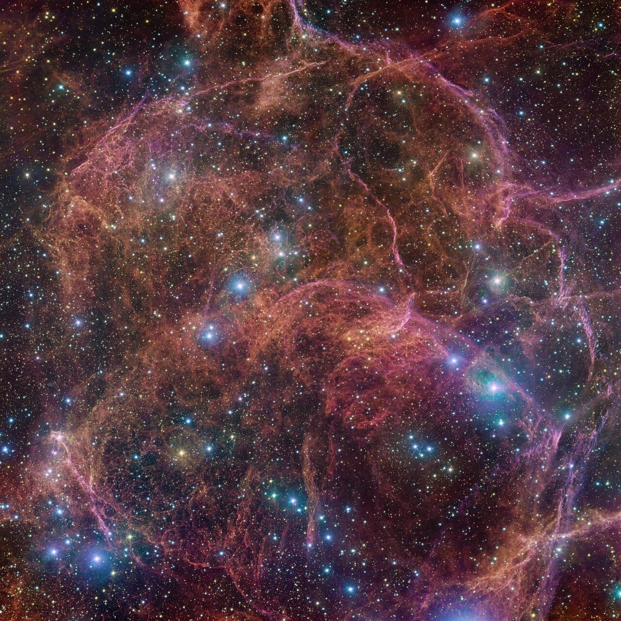 Imagen mosaico de los restos de la supernova de Vela