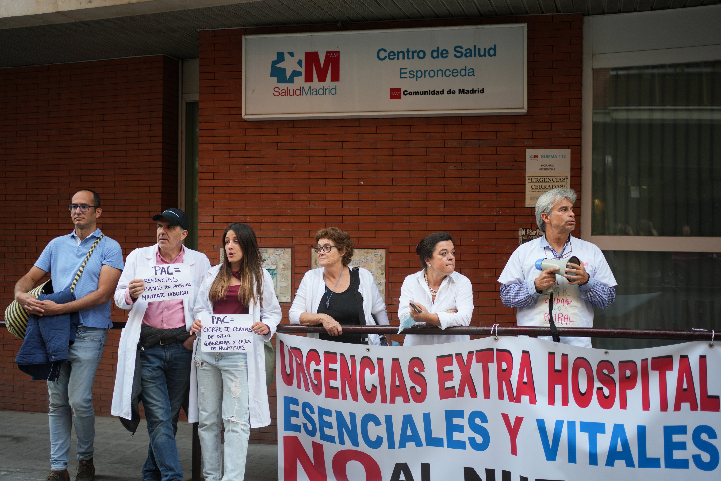 Protesta de sanitarios en un centro de salud de Chamber