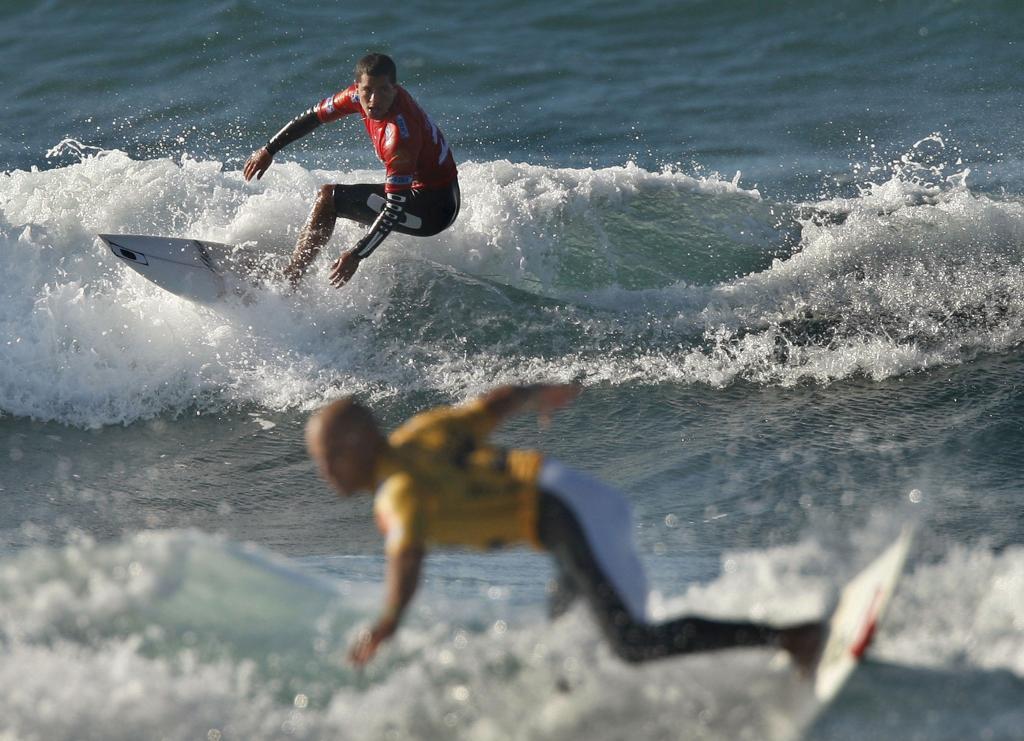 Una prueba internacional de surf en Vizcaya.