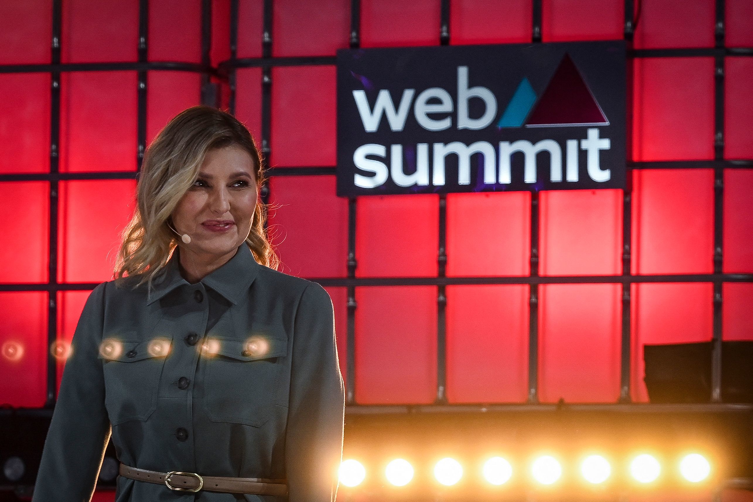 La primera dama ucraniana, Olena Zelenska, en la Web Summit de Lisboa.