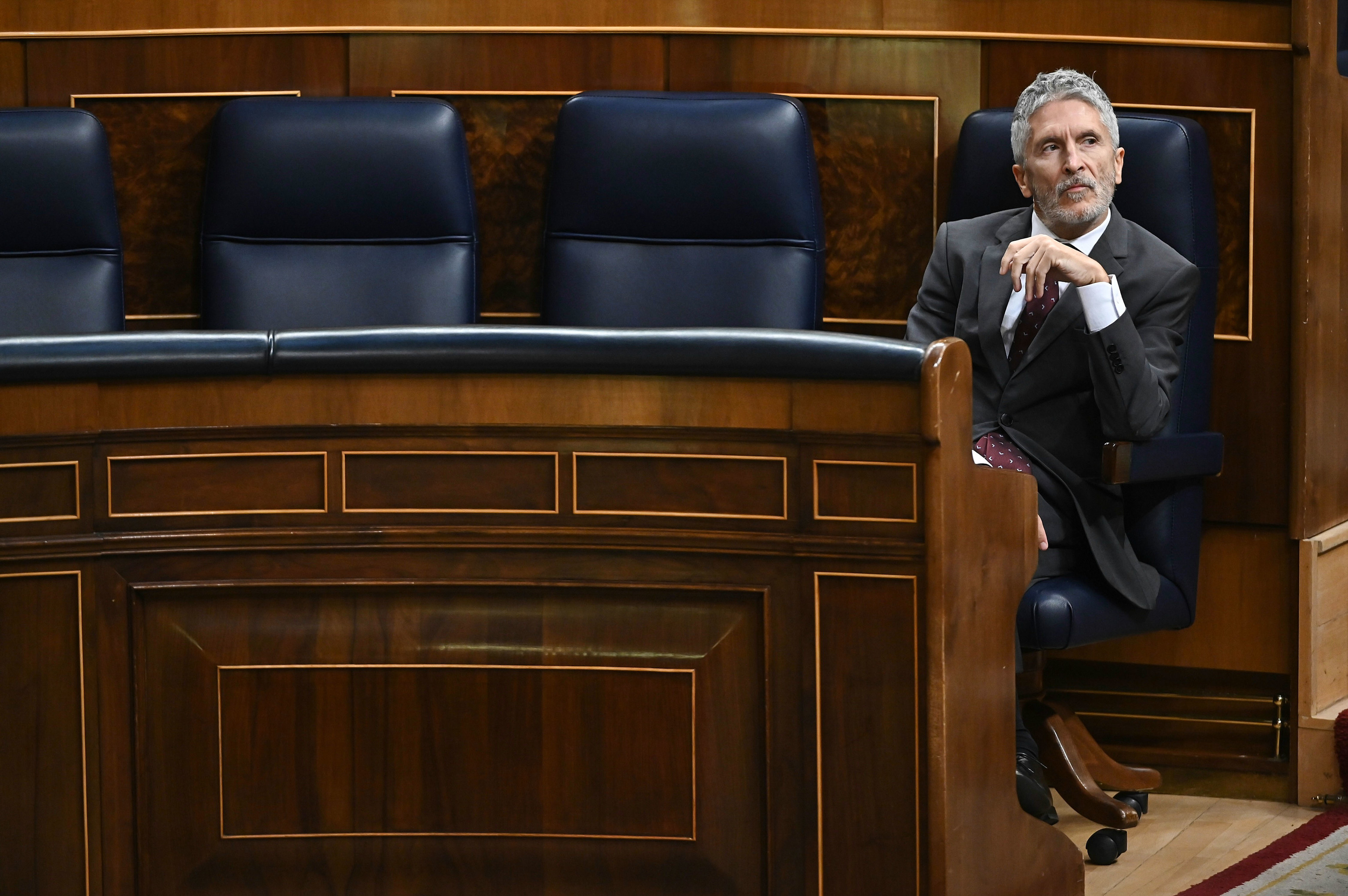 El ministro de Interior, Fernando Grande- ayer en el Congreso de los Diputados.