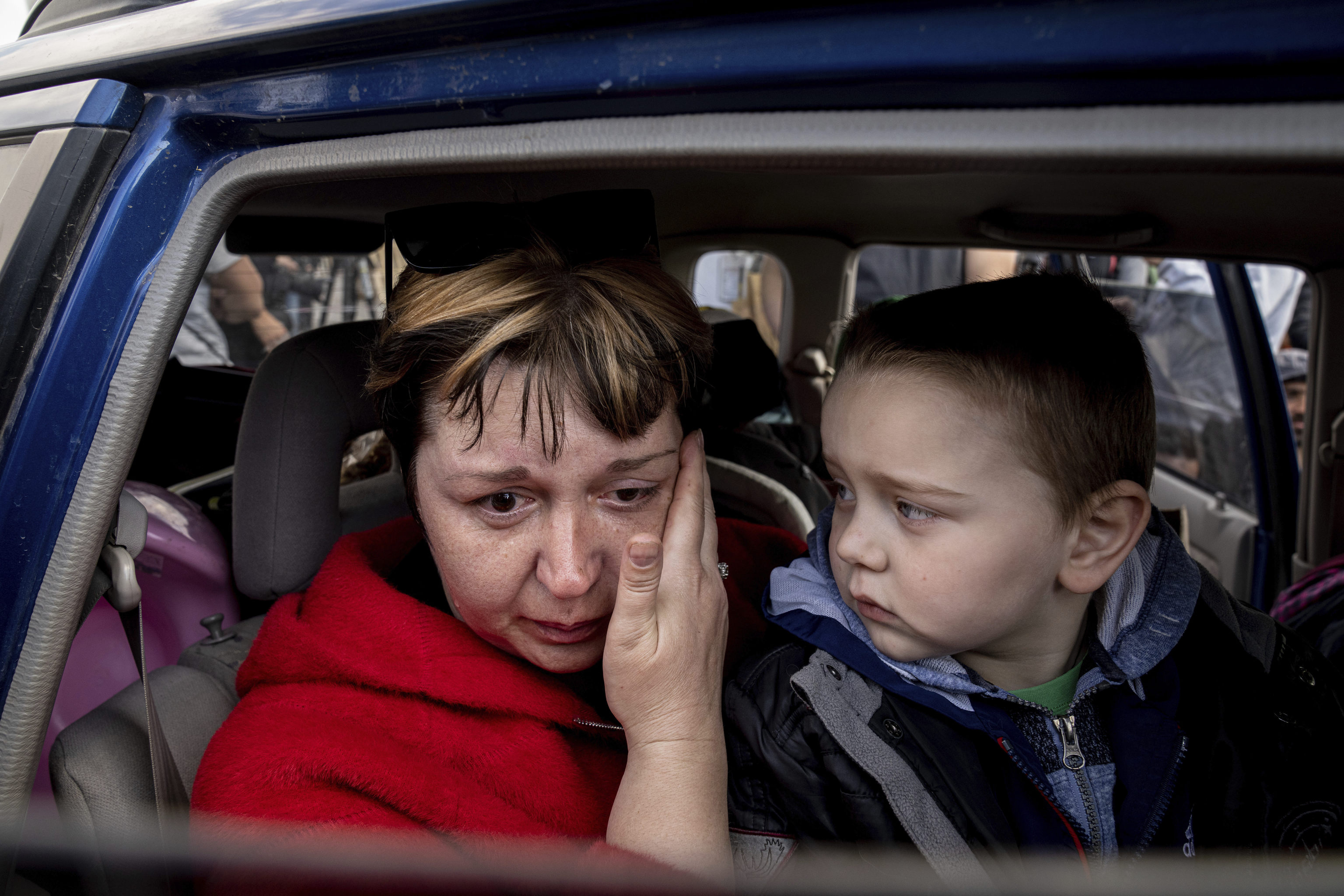 Desplazados de la guerra en Zaporiyia, Ucrania.