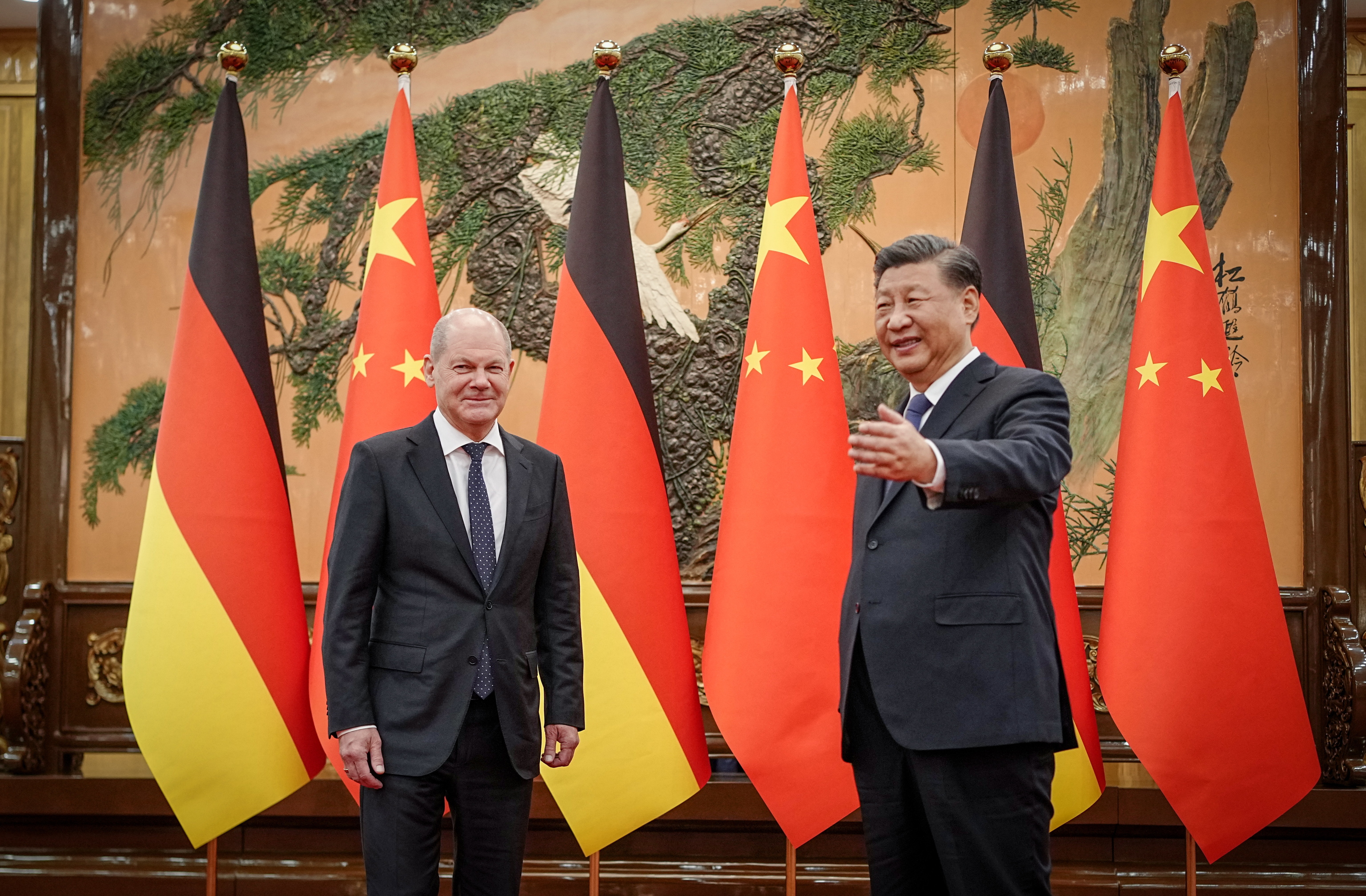 El presidente de China, Xi Jinping, y el canciller alemn, Olaf Scholz